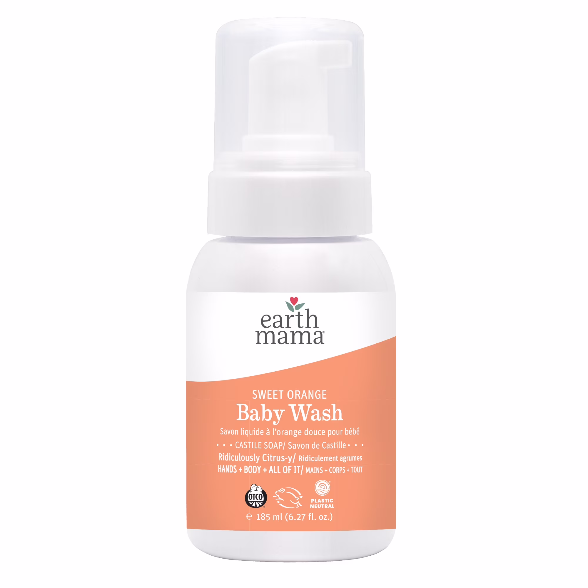 Gel douche pour bébé à l'orange douce earth mama