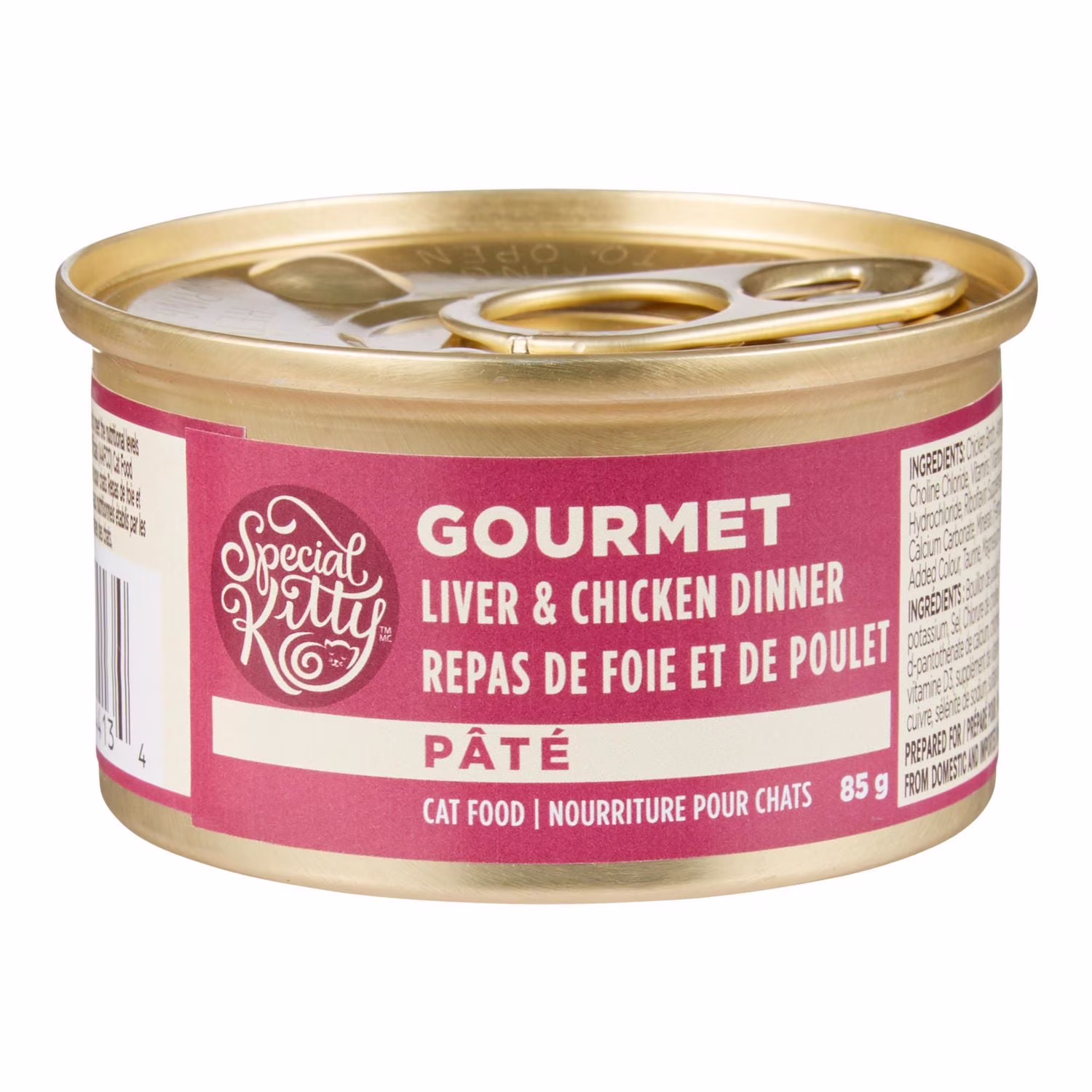 Pâtée pour chats special kitty gourmet  dîner au foie et au poulet. conserve de  sk gourmet dîner au foie et poulet    chacun