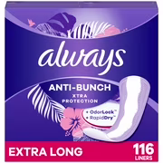 Protège-dessous quotidiens always anti-bunch xtra protection. extra longs. non parfumés. 116protège-dessous