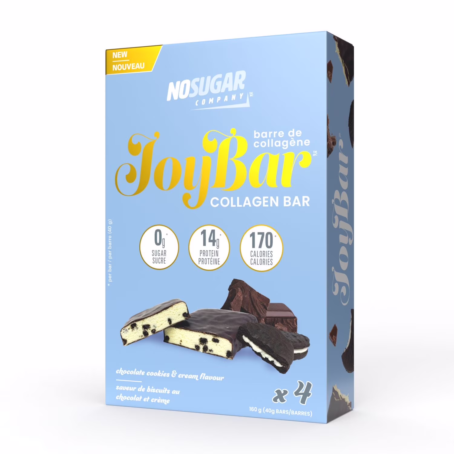 No sugar joybar barre de collagène biscuits & crème