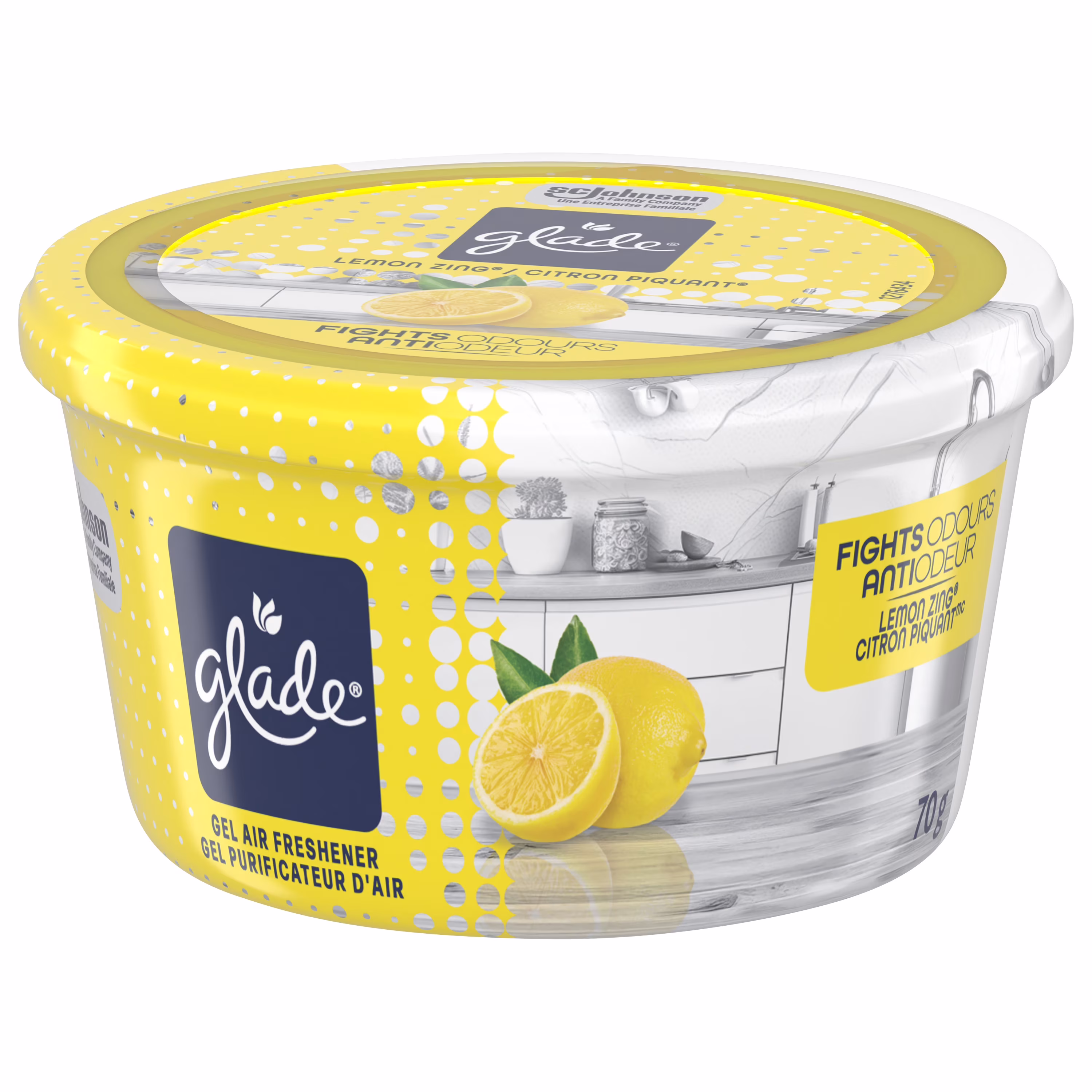 Glade gel purificateur d'air. citron piquante