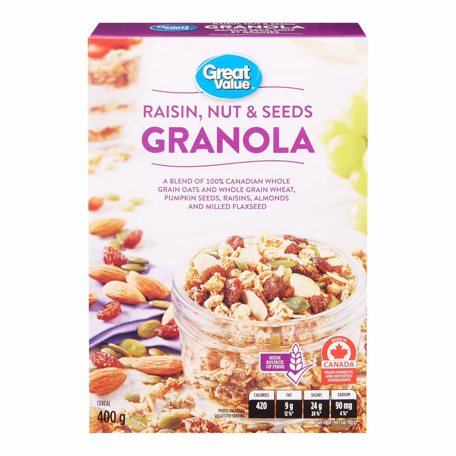 Raisins secs. noix et graines great value