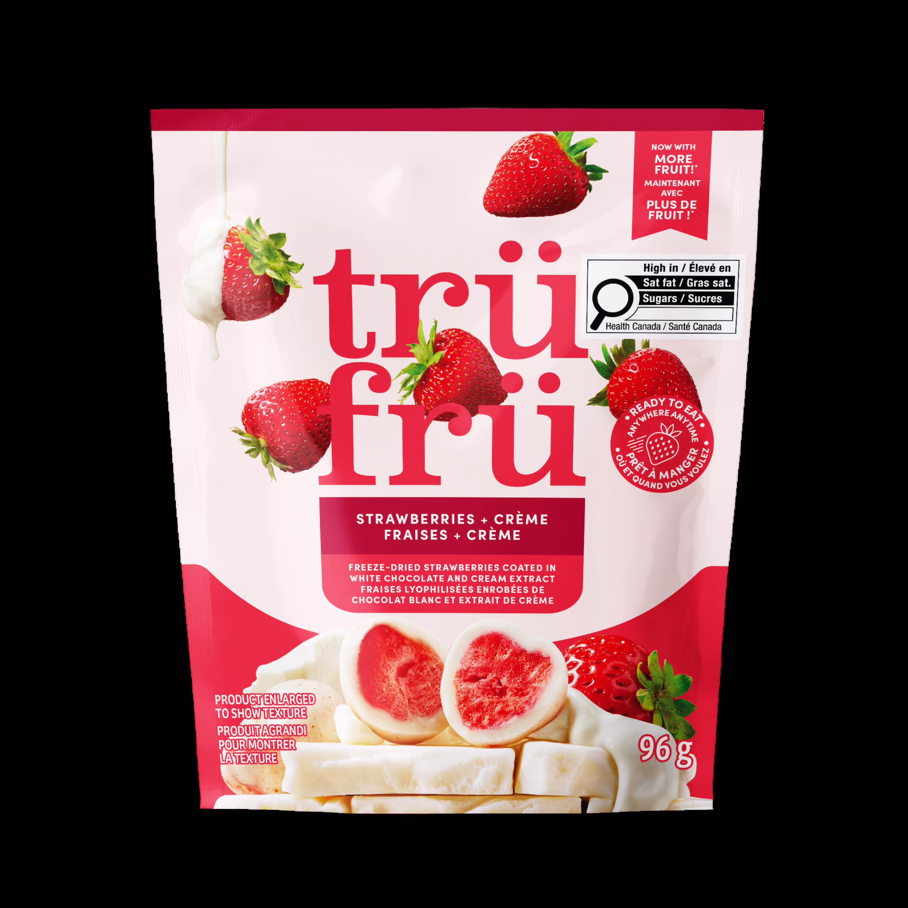 Fraises lyophilisées à la crème trü frü. 96& g