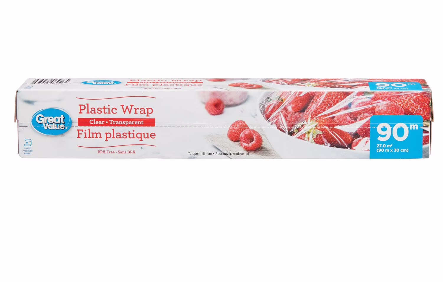 Transparent film plastique great value