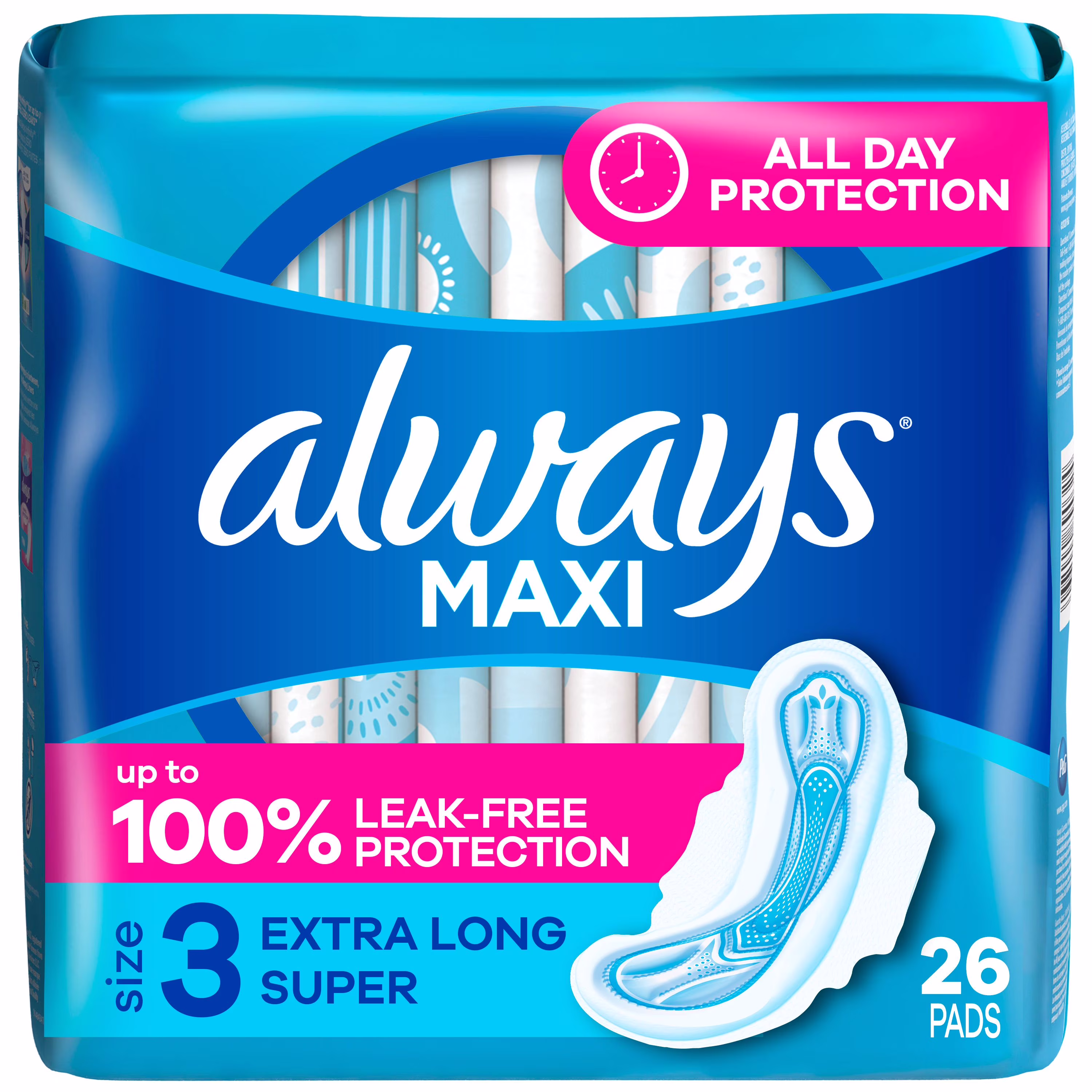 Serviettes hygiéniques maxi extra longues avec ailes