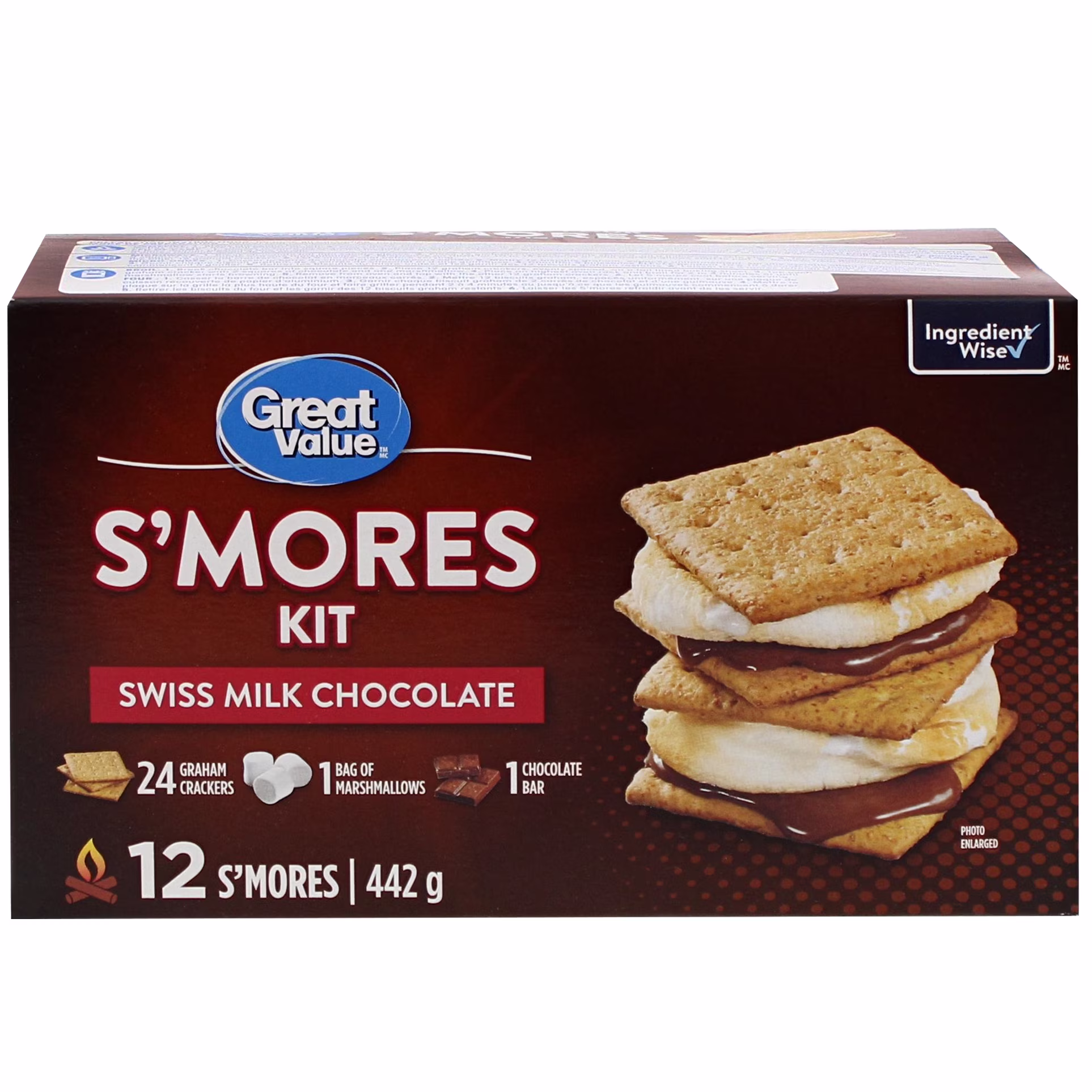 Ensemble pour smores au chocolat au lait suisse great value