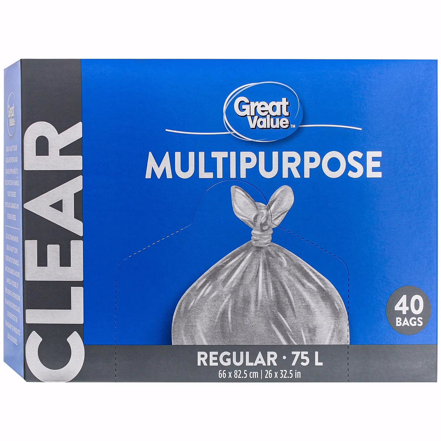 Sacs multiusages transparents format régulier great value