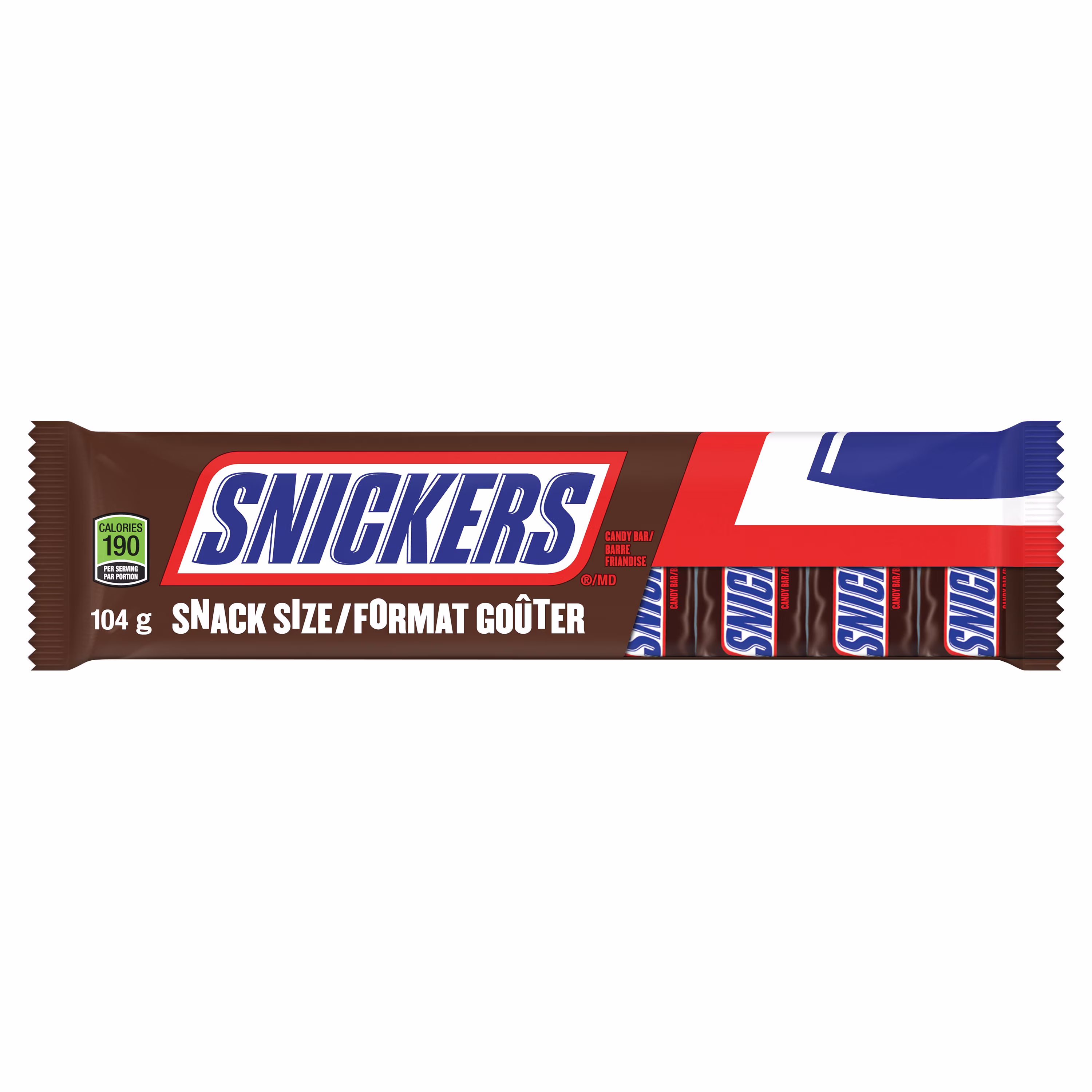 Snickers. barres choc. au lait et arachides. 8 formats goûter.  (french) goi f&b - item short description