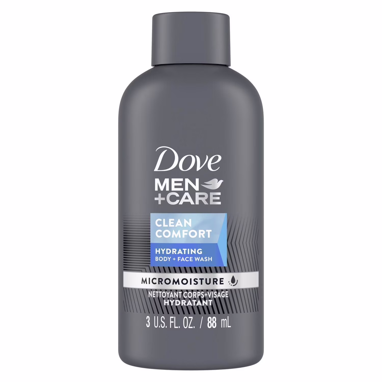 Dove men+care nettoyant corps + visage confort propre hydratant.