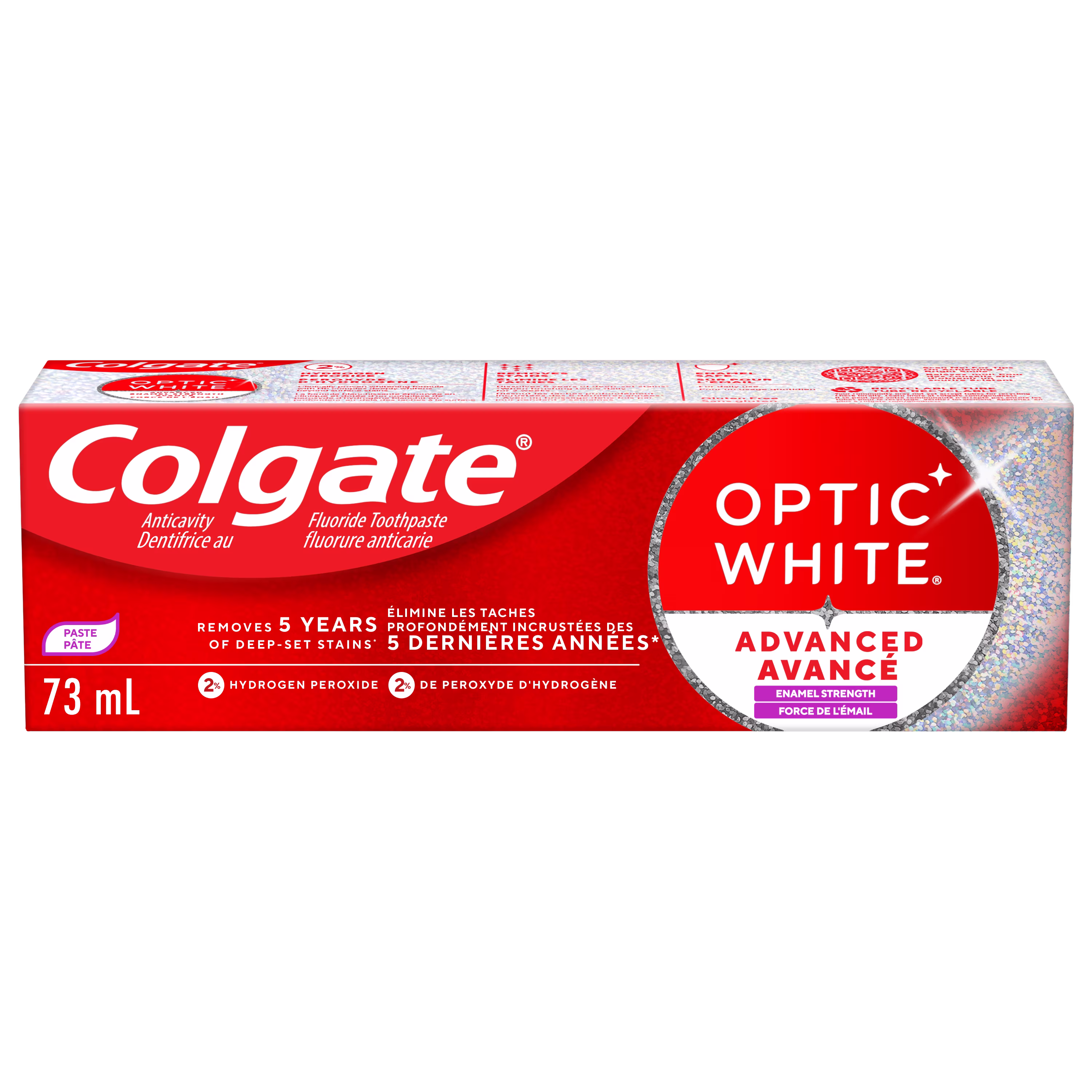 Dentifrice blanchissant colgate optic white avancé blanc oxygénant