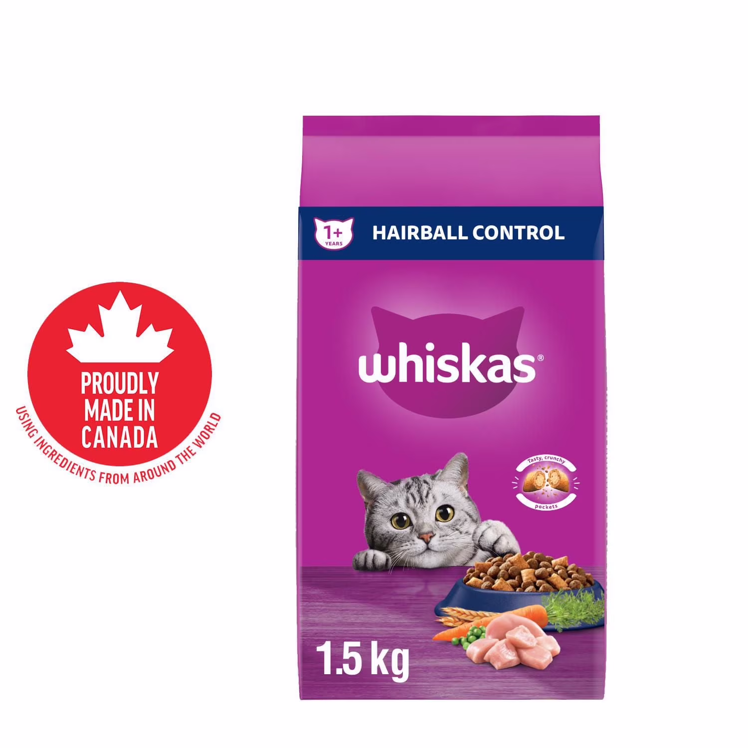 Nourriture sèche pour chats, contrôle des boules de poils