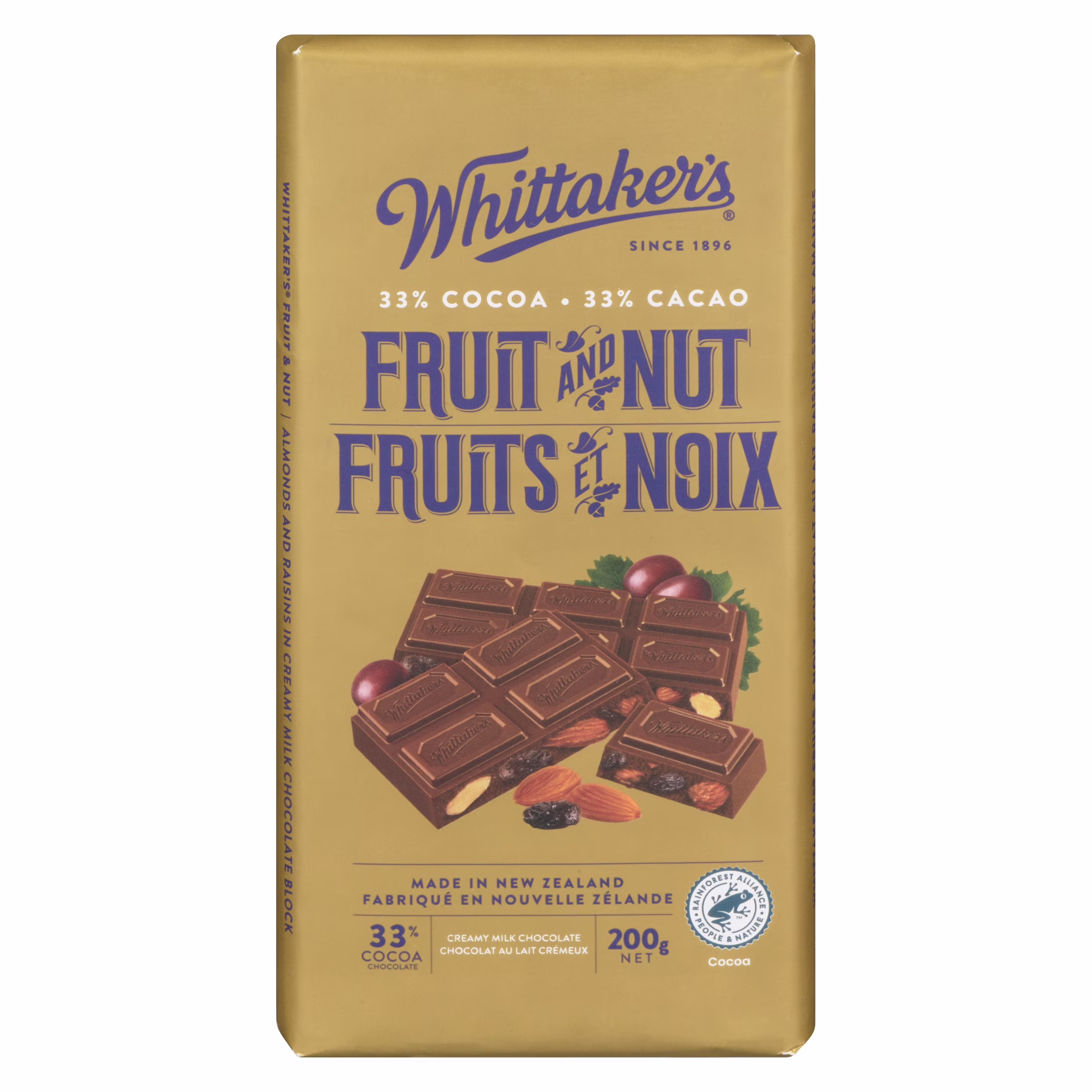 Whit. fruits et noix whit. bloc du chocolat fruits et noix