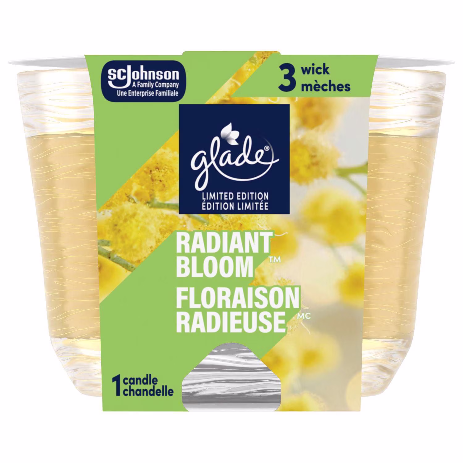 Glade chandelle parfumée. radiant bloom