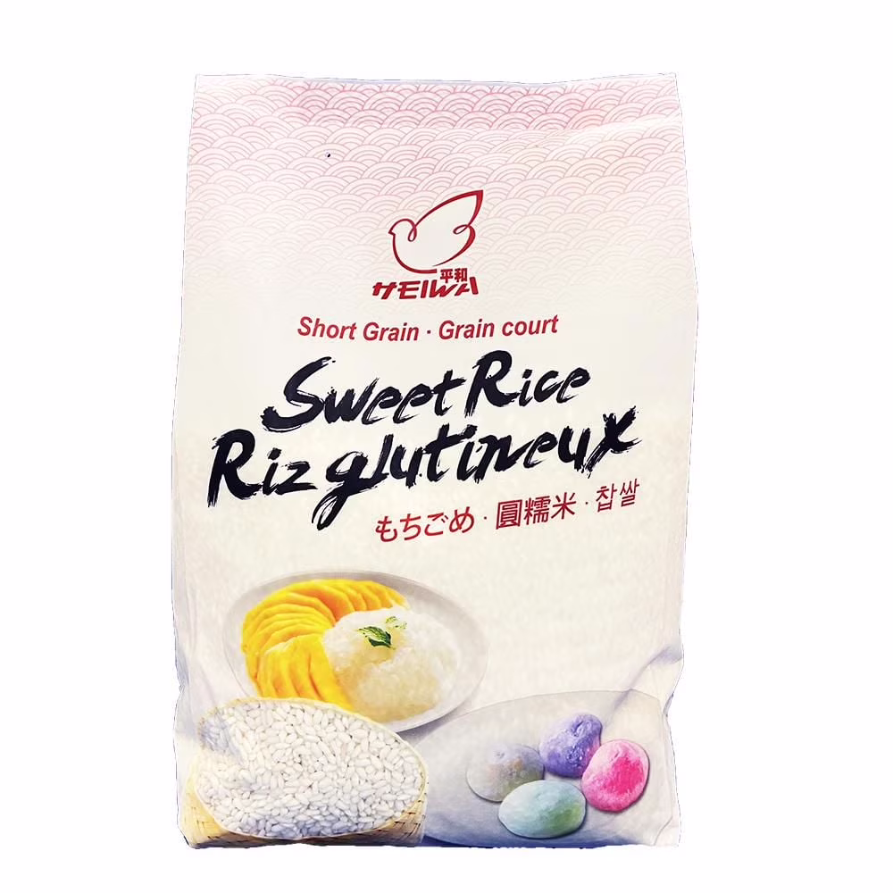 Riz gluant à grains courts heiwa  riz collant pour la cuisine et les desserts.  (2 lb) 4 livres
