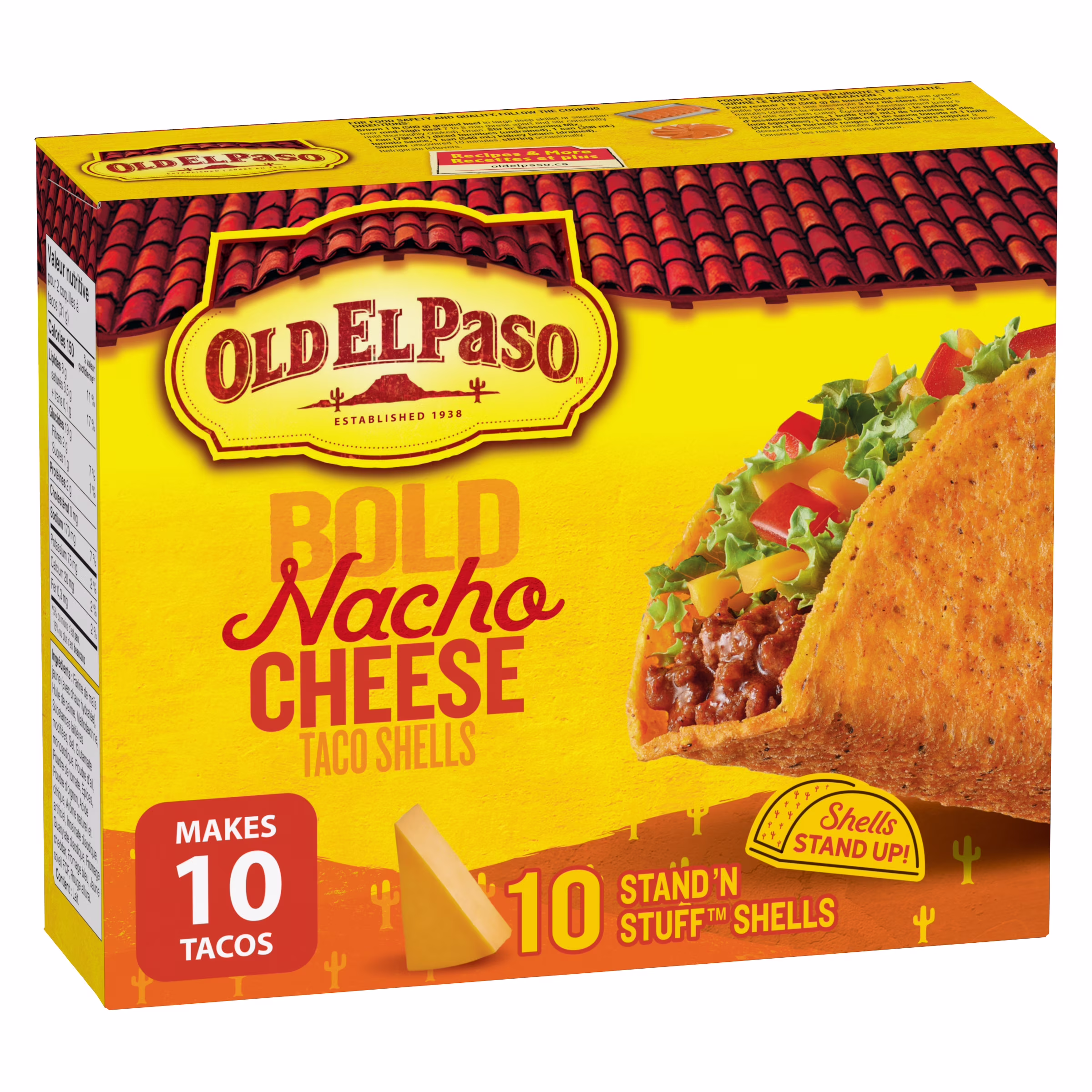 Coquilles à tacos avec du fromage à nachos