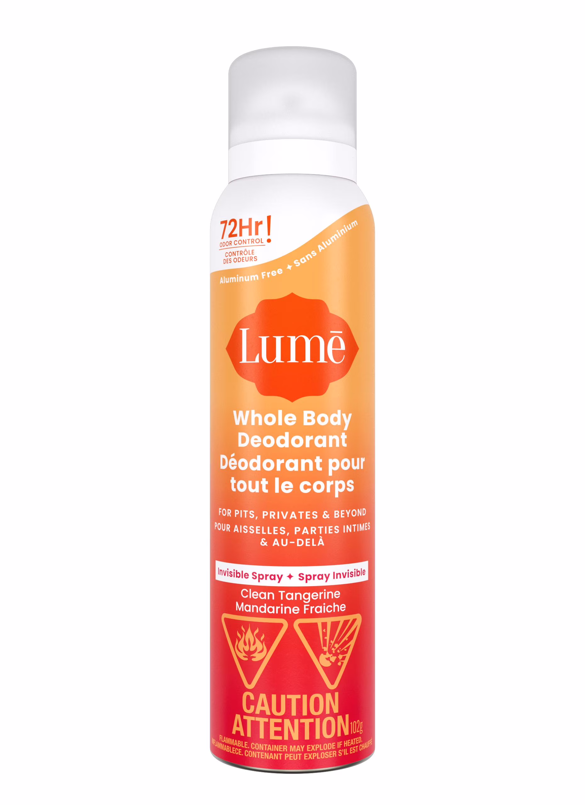 Déodorant féminin lume pour tout le corps - spray invisible - sans aluminium - mandarine fraiche.