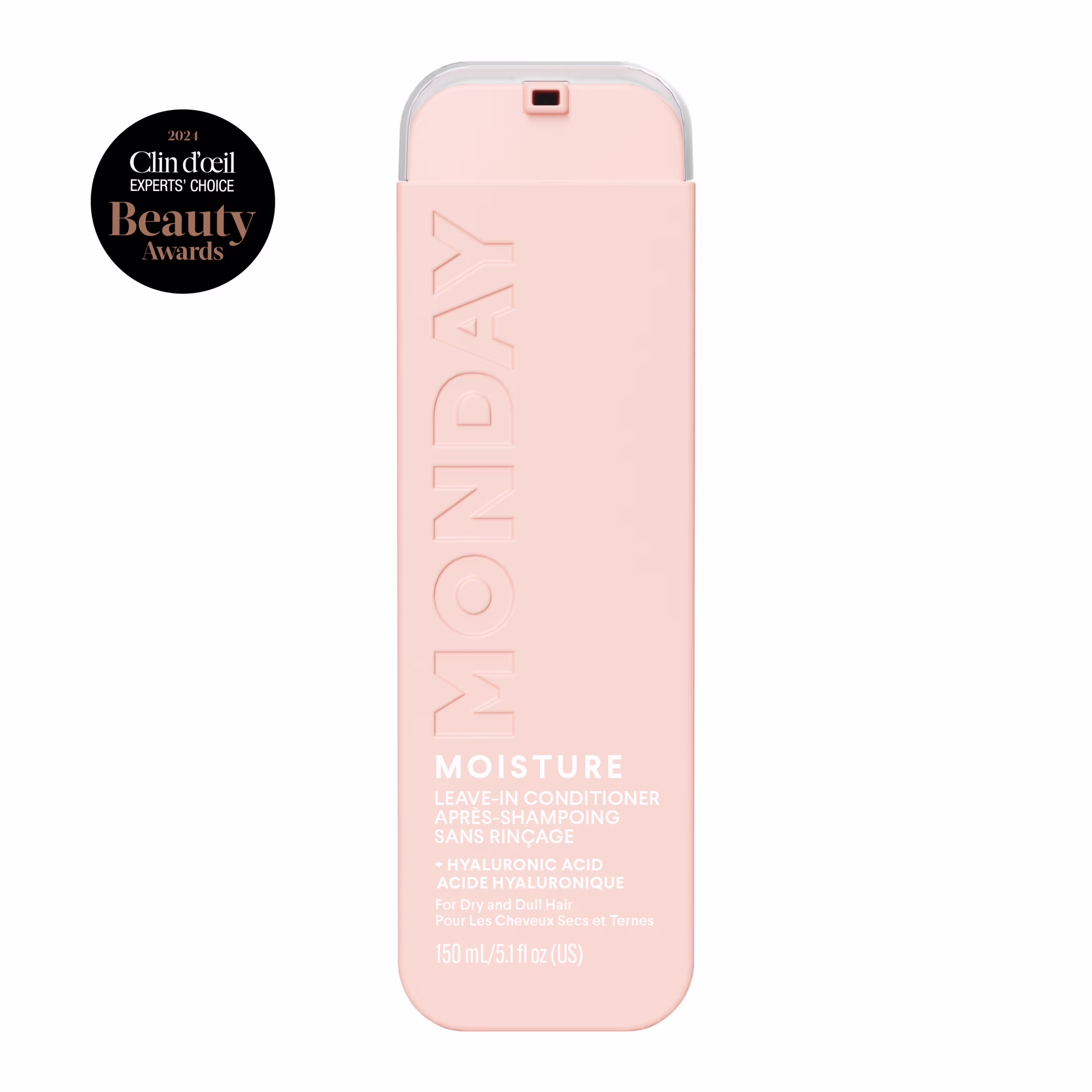 Monday haircare moisture revitalisant sans rinçage avec acide hyaluronique. huile de jojoba & d'amande. beurre de karité& protéine de blé pour cheveux secs & ternes