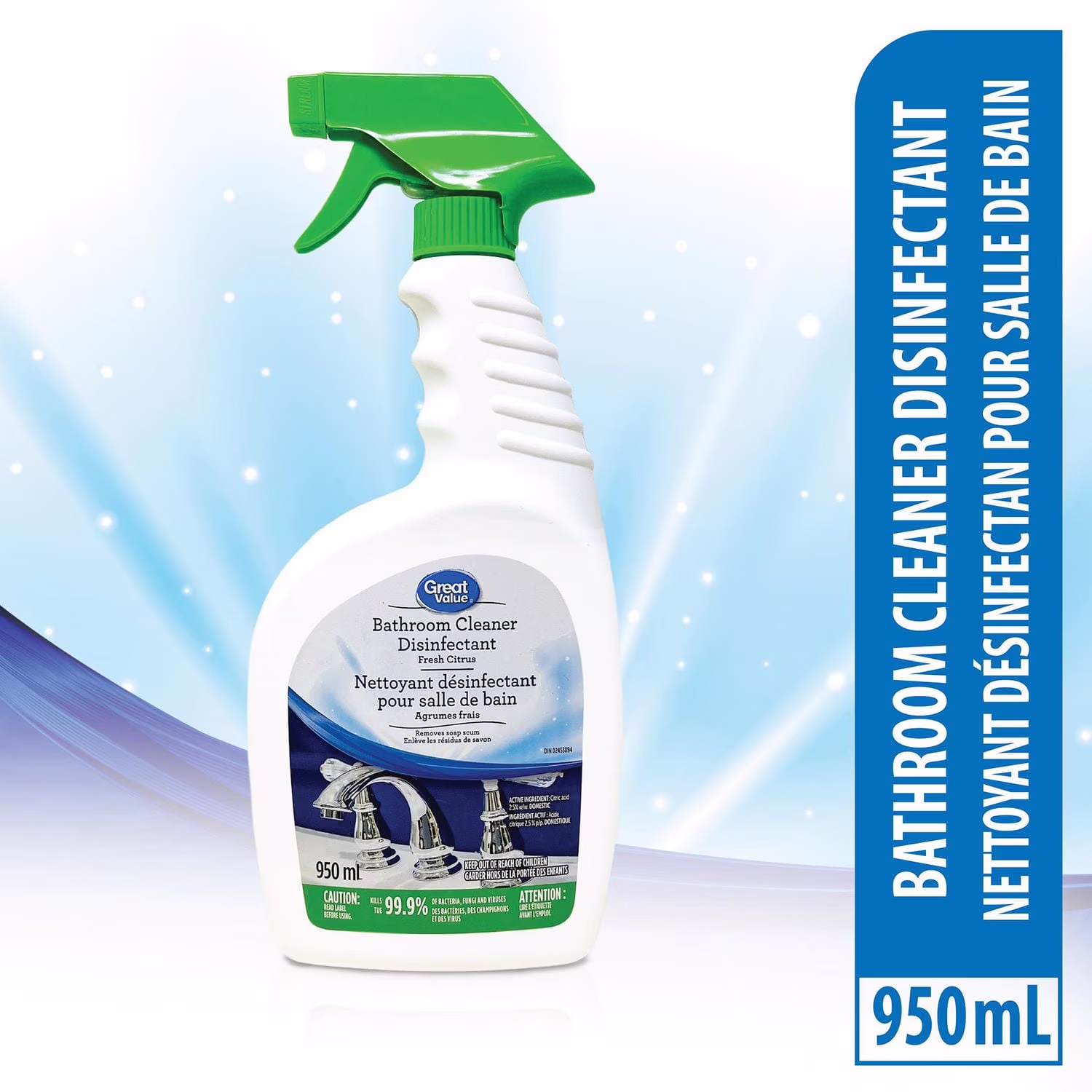 Nettoyant désinfectant pour salle de bains great value