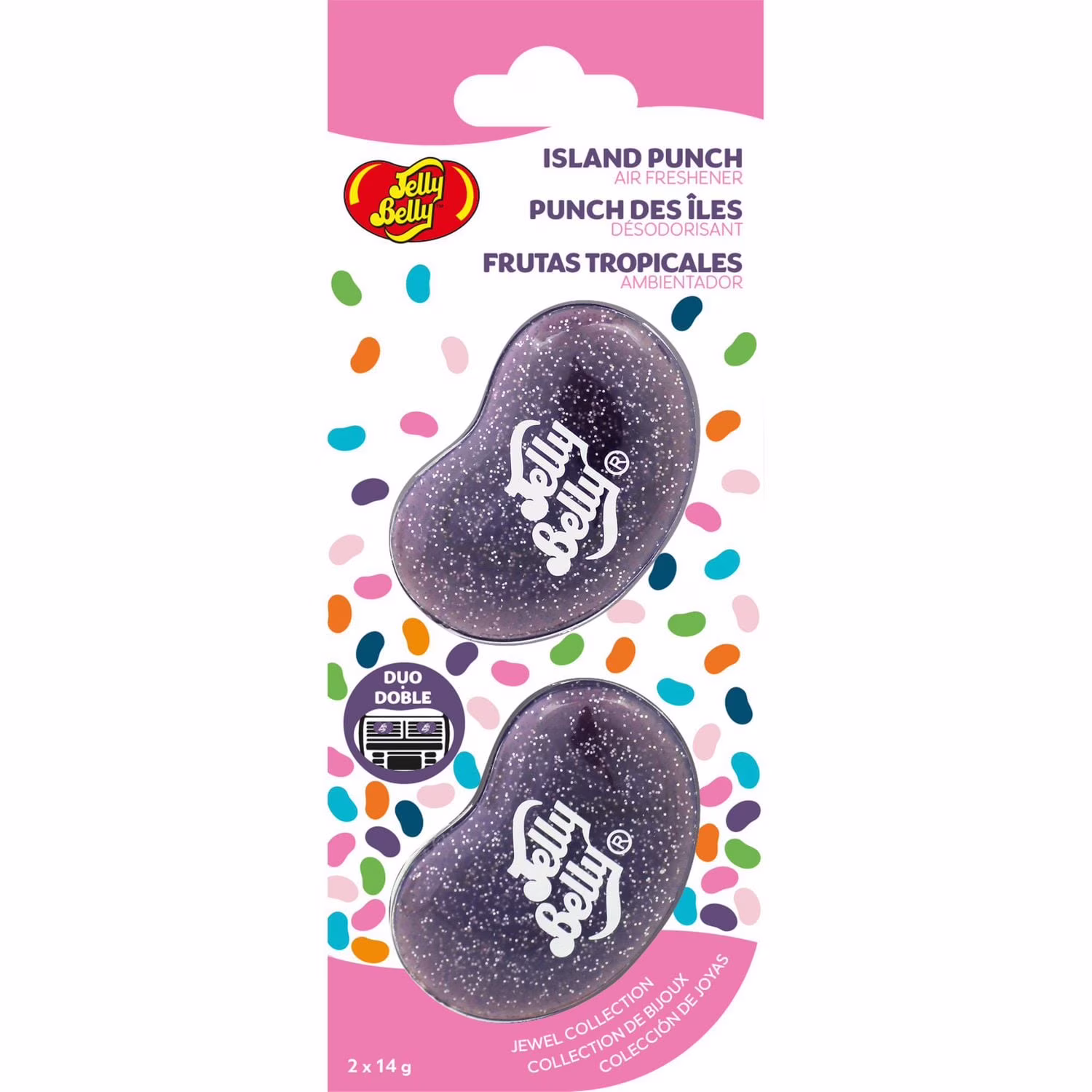 Jelly belly vent clip désodorisant pour voiture - island punch. 2 pk