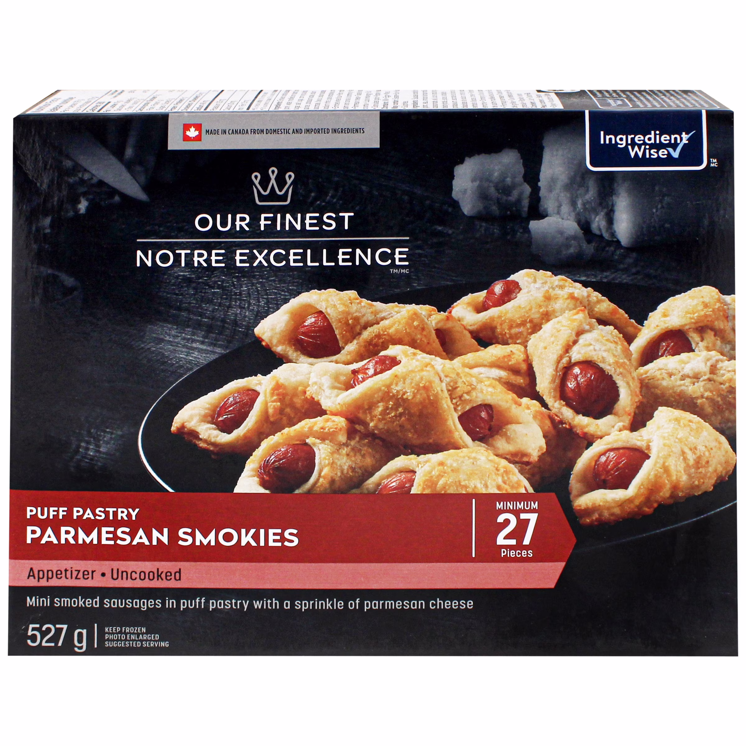 Saucisses fumées au parmesan en pâte feuilletée notre excellence 527& g
