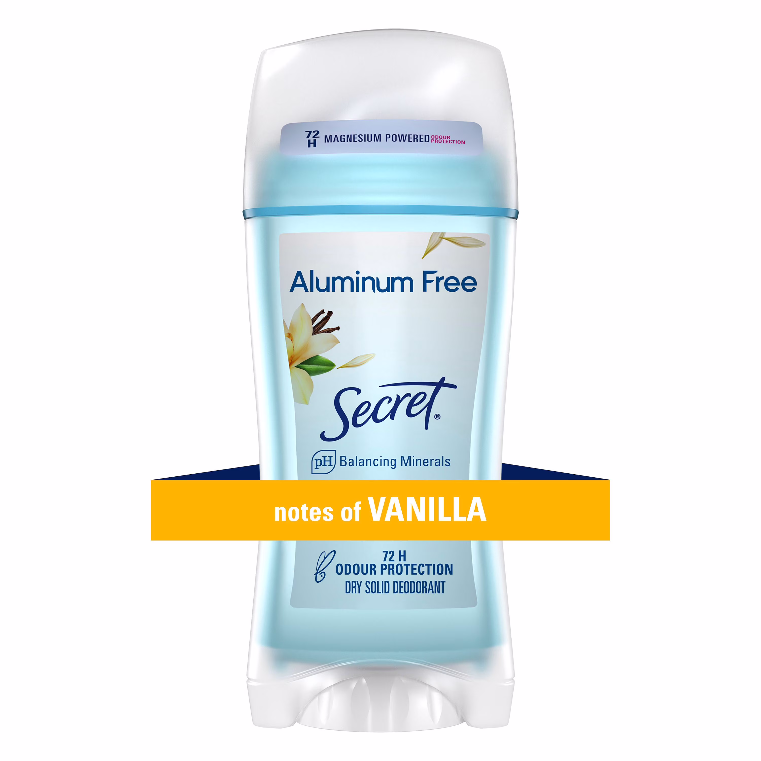 Désodorisant pour femmes secret sans aluminium. vanille.68g