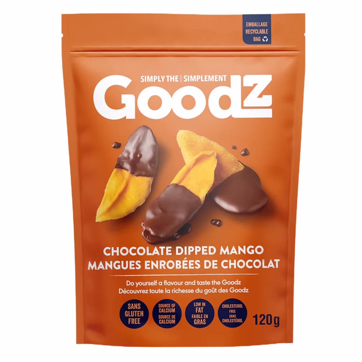 Mangue enrobée de chocolat