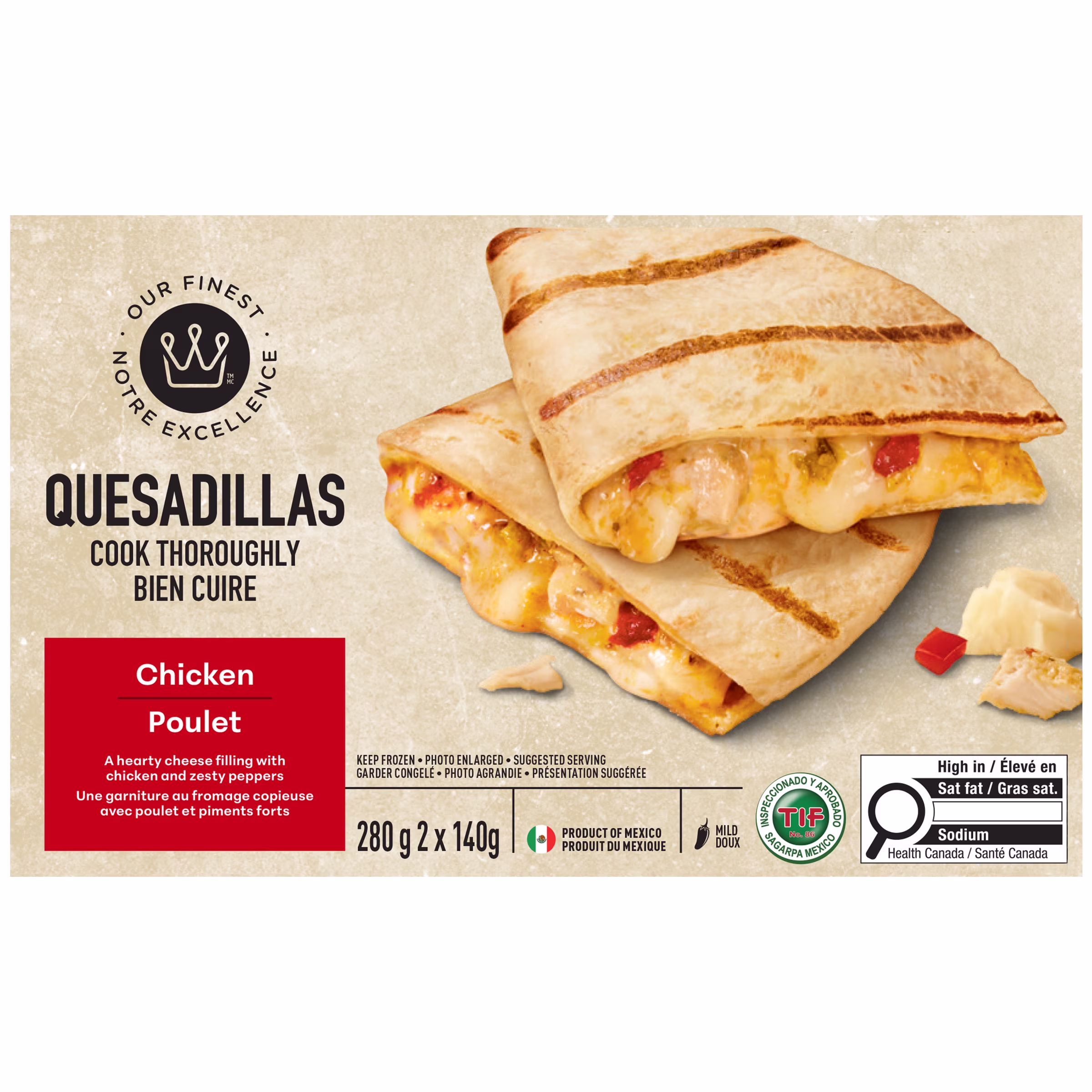Quesadillas au poulet notre excellence   2 x 140 g