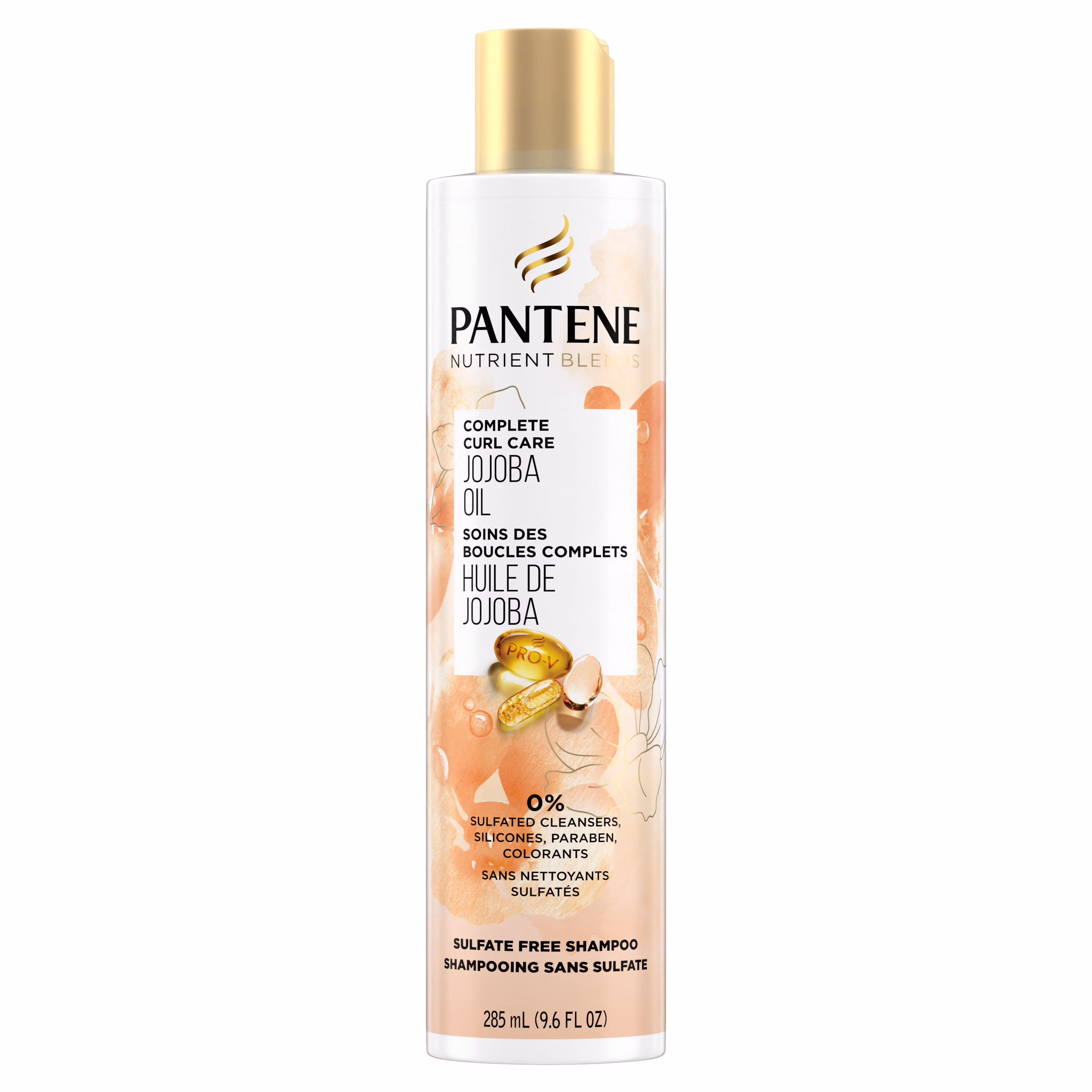 Shampooing sans sulfate pantene nutrient blends soins des boucles complets avec huile de jojoba