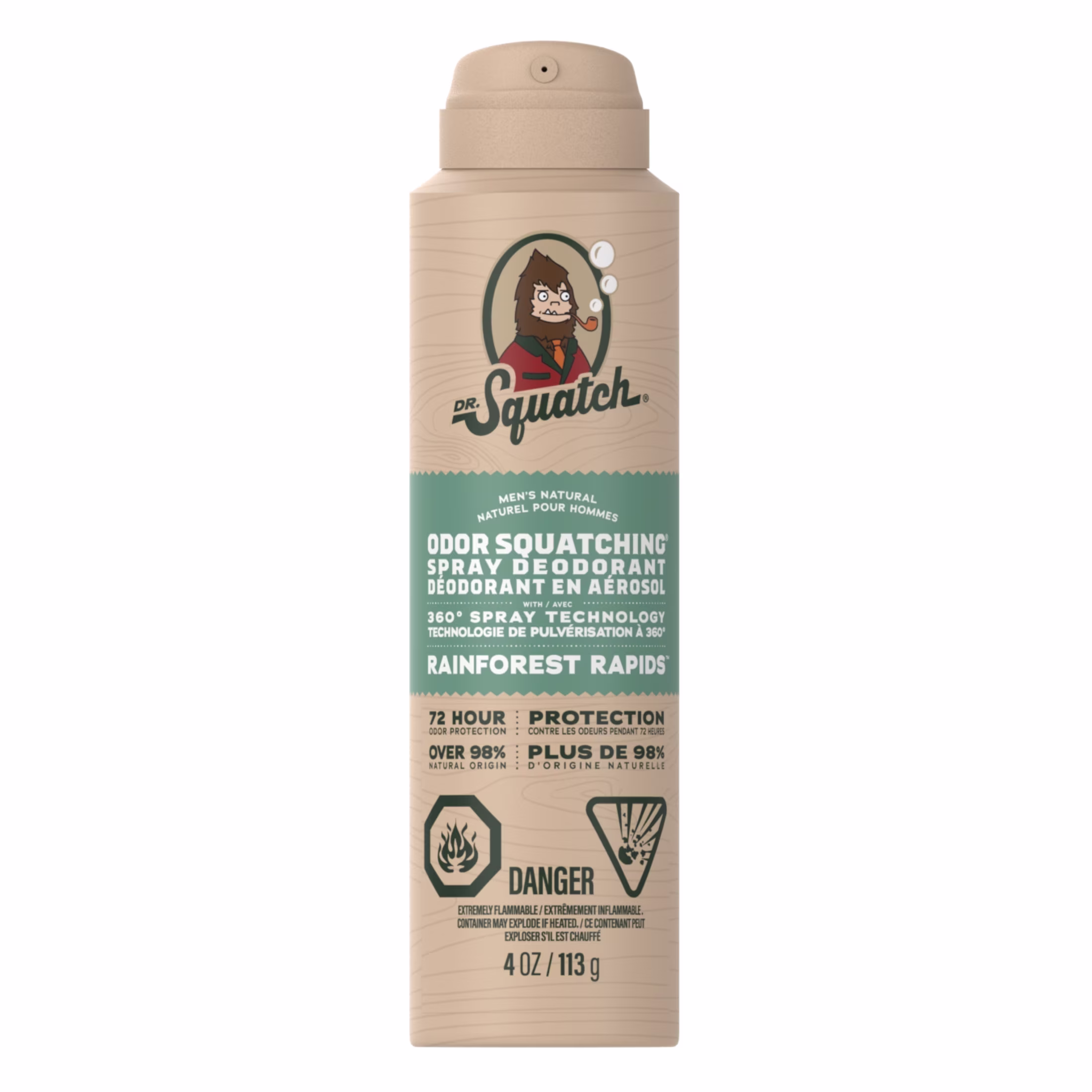 Déodorant en spray pour homme dr. squatch - senteur naturelle de la forêt tropicale -