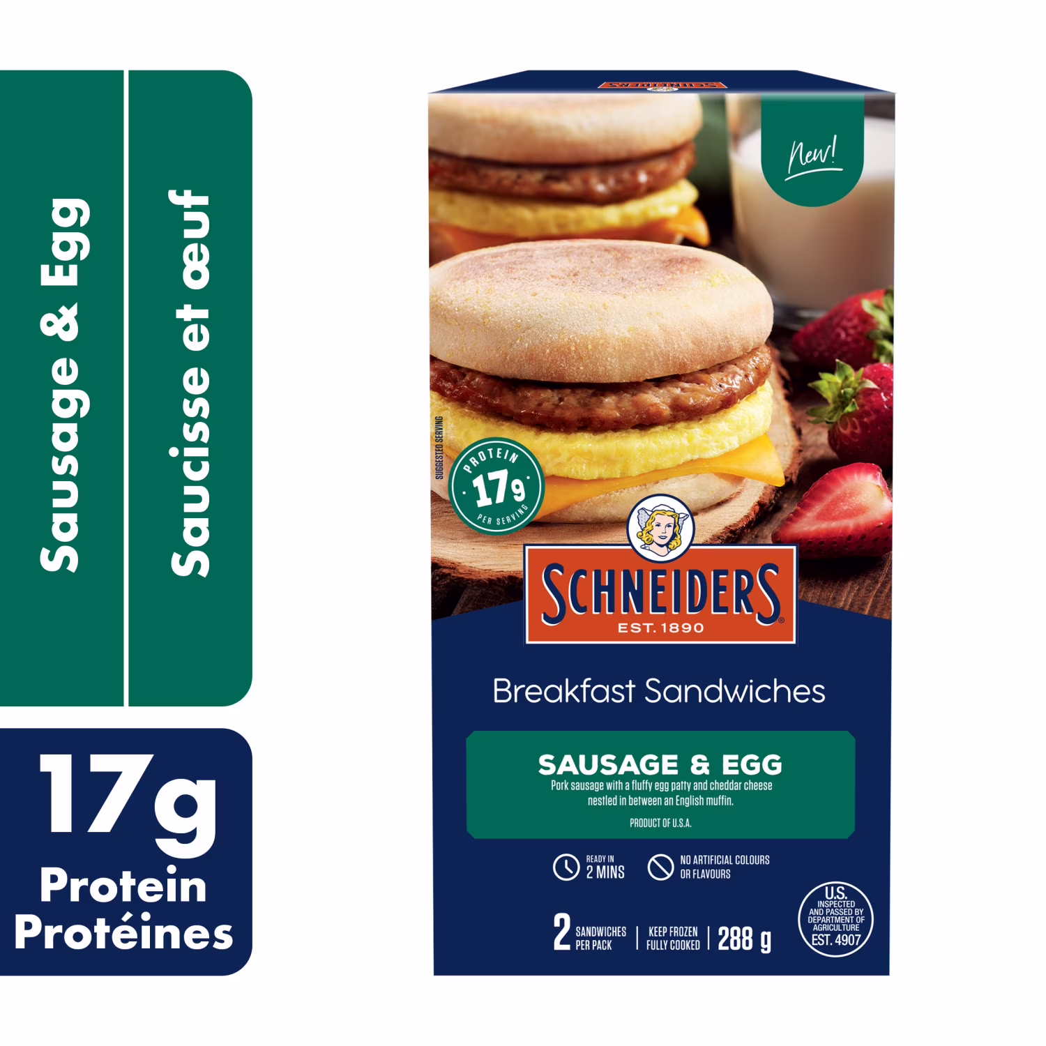 Sandwichs déjeuner Saucisse et œuf