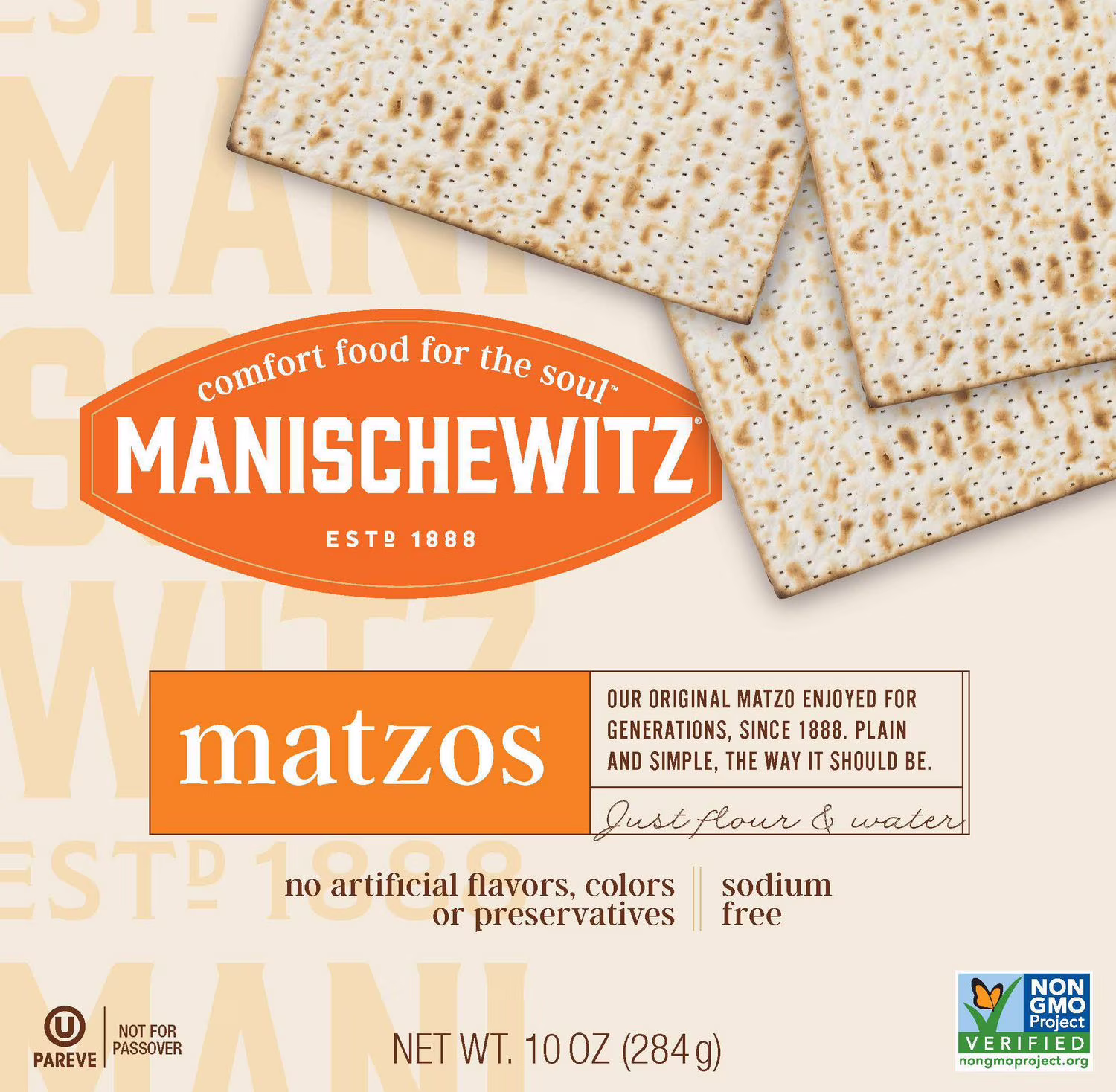 Matzos manischewitz pain azyme non salé