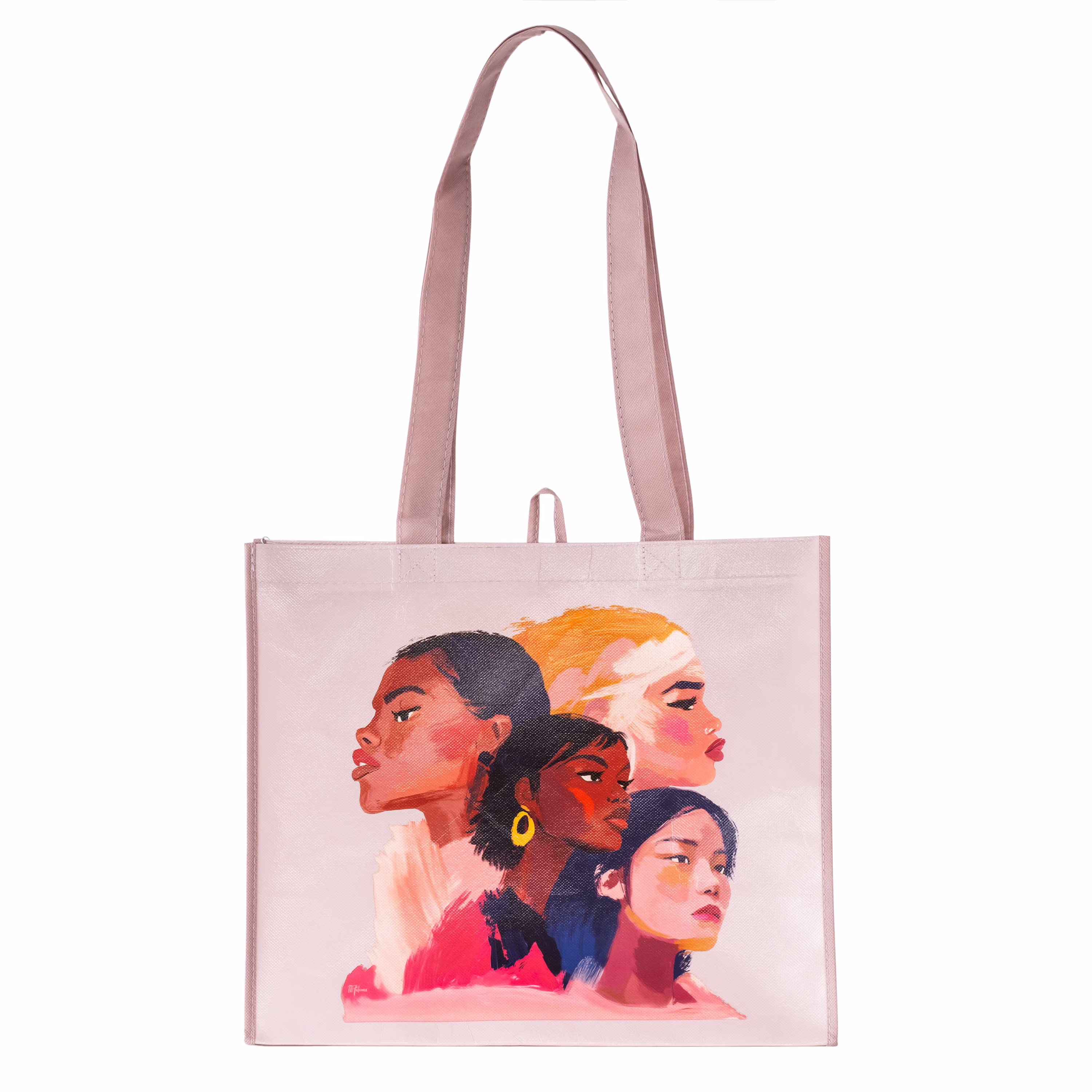 Célébration de la journée internationale des femmes 2026 sac réutilisable pour épicerie. sac à provisions avec poignées