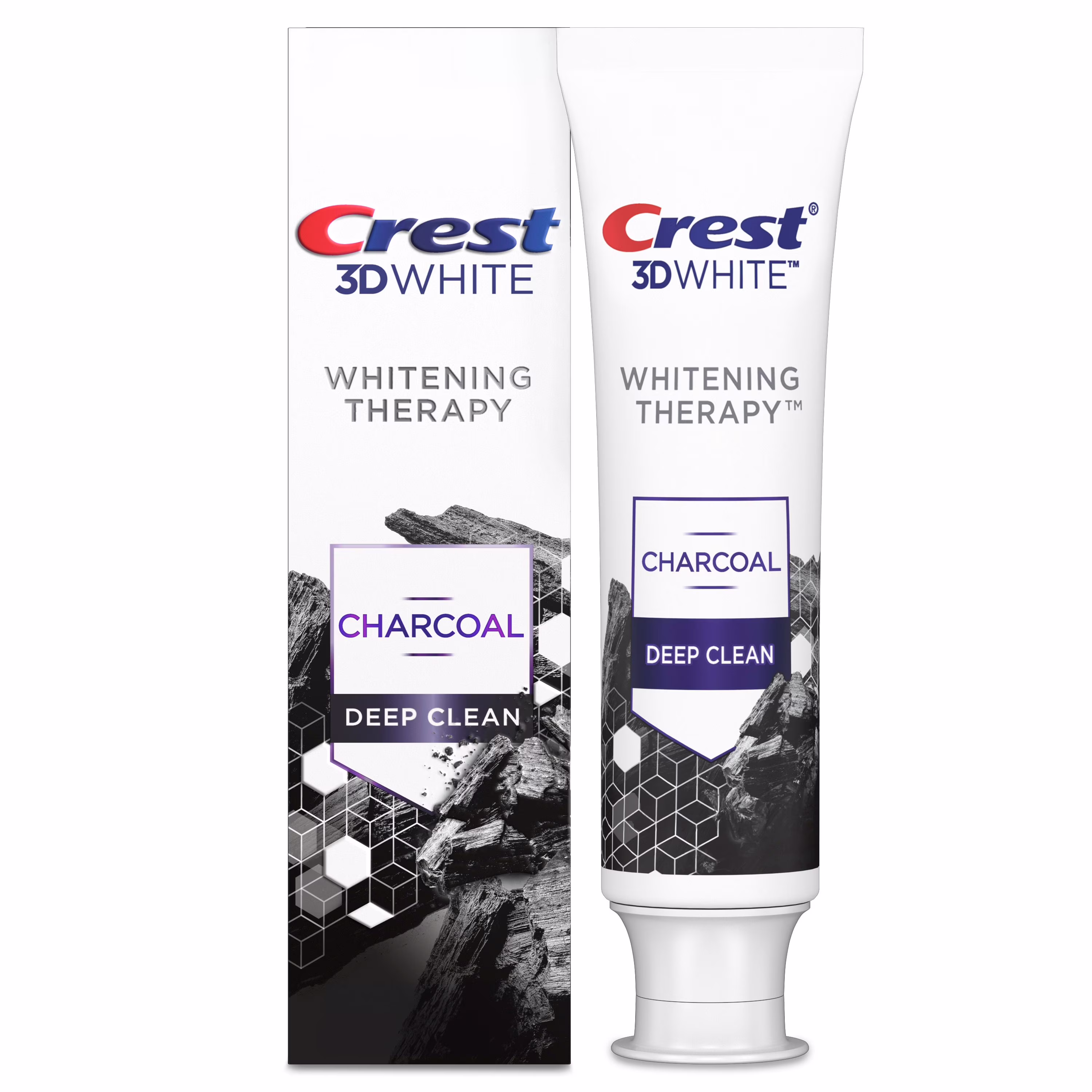 Crest 3d white soin blanchissant charbon nettoyage en profondeur dentifrice au fluorure. menthe vivifiante