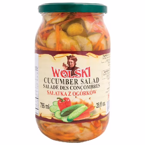 Salade de concombres wolski. pot en verre