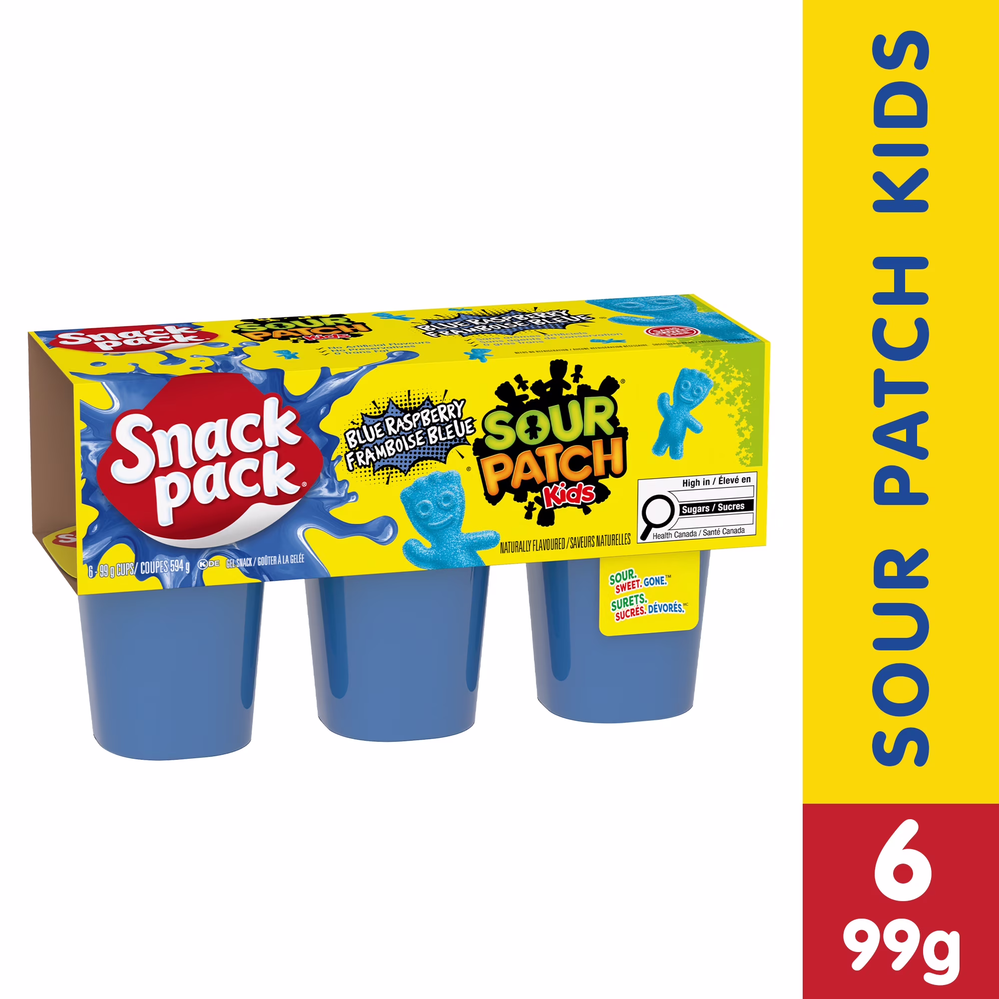 Goûters à la gelée sour patch kids snack pack framboise bleue. saveurs naturelles