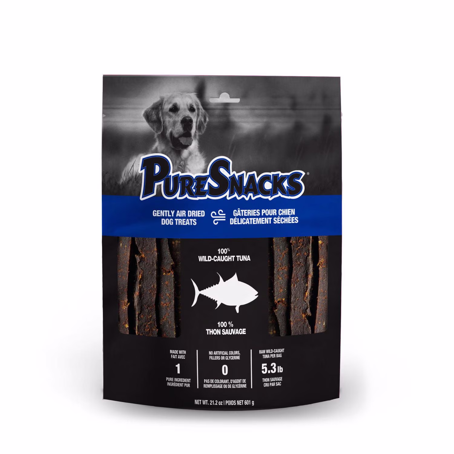 Puresnacks jerky de thon séché à l'air pour chiens rammes