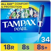 Tampons tampax pearl avec tresse anti-fuites. degré dabsorption réguliersupersuper plus. emballage multiple. non parfumés. 34& tampons