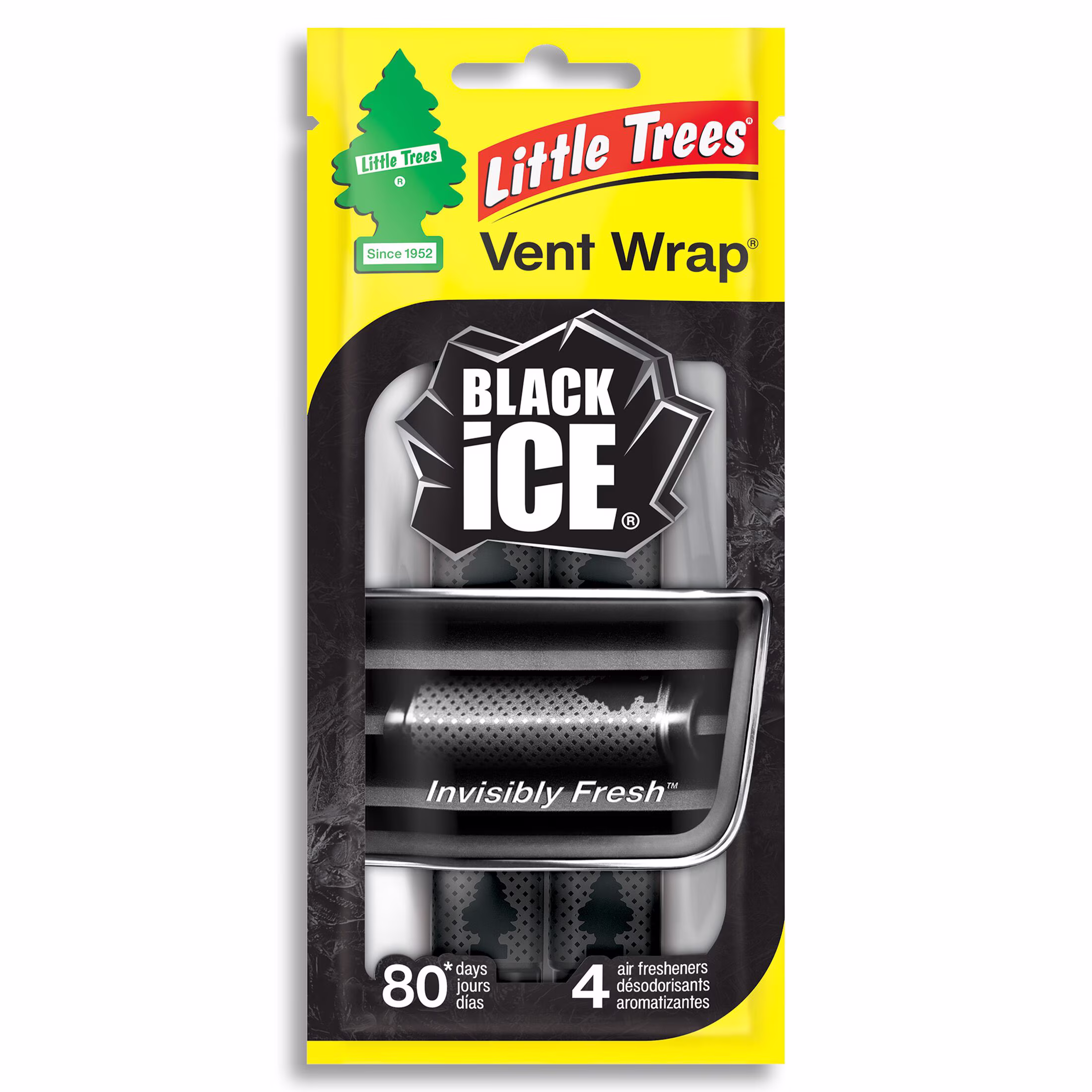 Little trees assainisseur d'air vent wrap black ice 4-pack