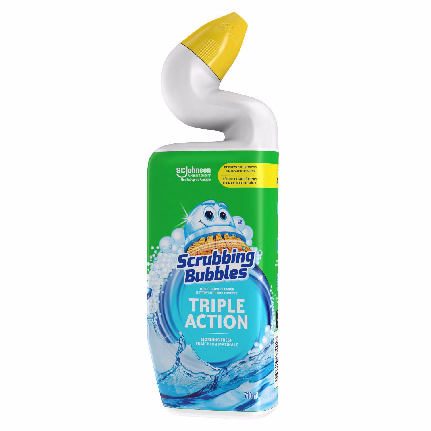 Scrubbing bubbles gel javellisant moussant nettoyant pour cuvette. nettoie. blanchit et rafraîchit. parfum rosée du matin.