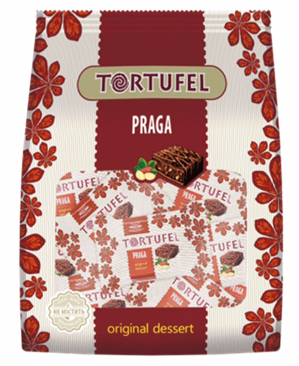 Tortufel halva gaufres au chocolat au lait. halva de tournesol et morceaux de cacahuètes.