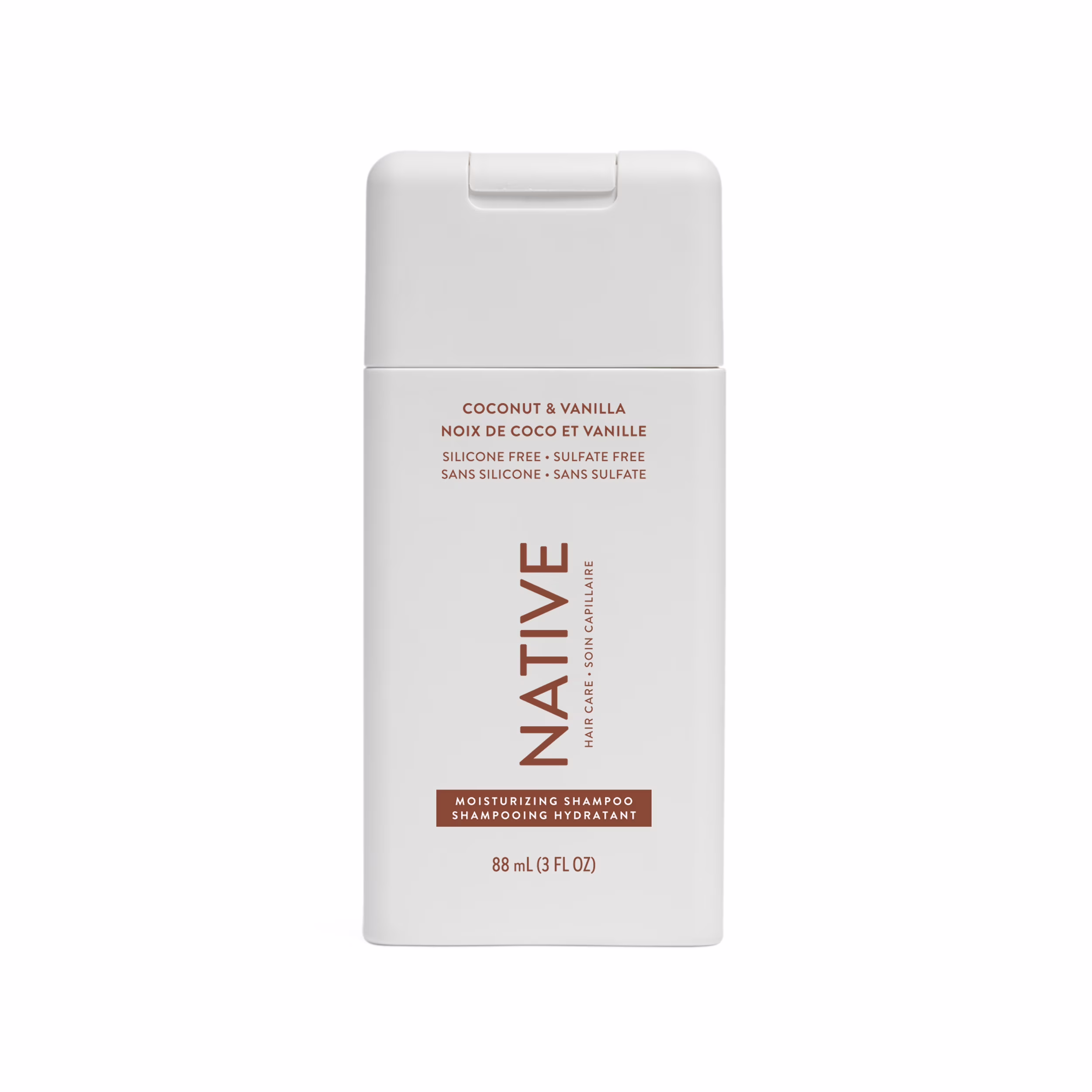 Shampoing hydratant native noix de coco et vanille. format mini.