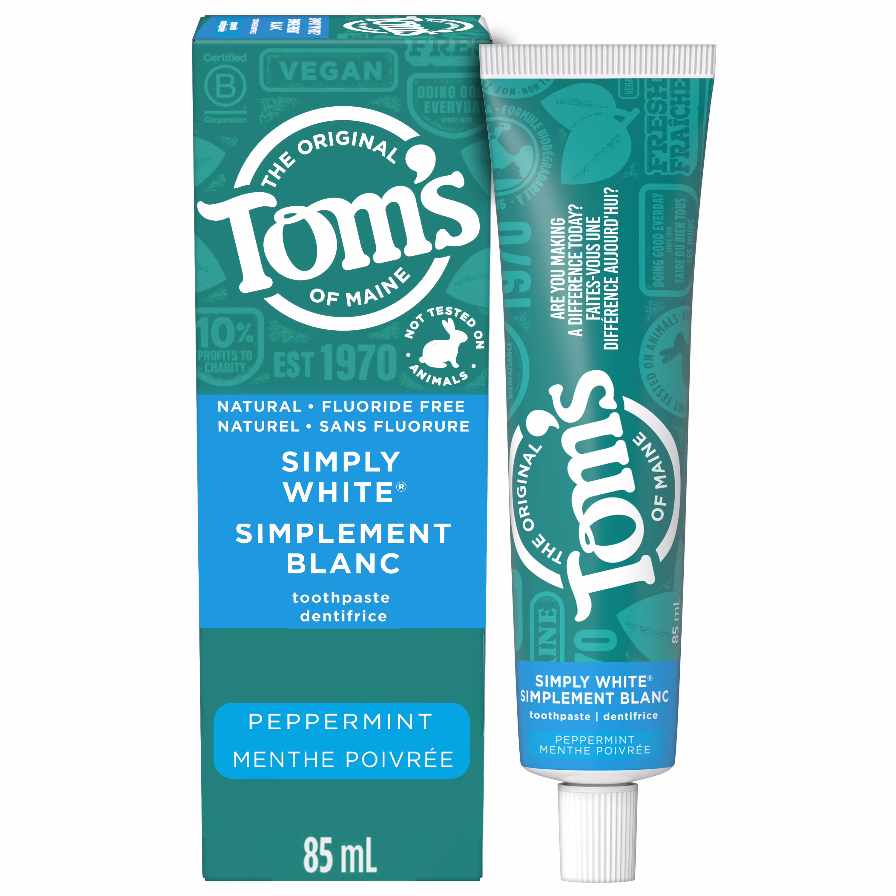 Dentifrice naturel blanchissant sans fluor au parfum de menthol