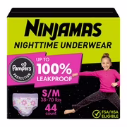 Sous-vêtements de nuit pour lénurésie ninjamas filles tailles sm - lxl. 34-44 sous-vêtements