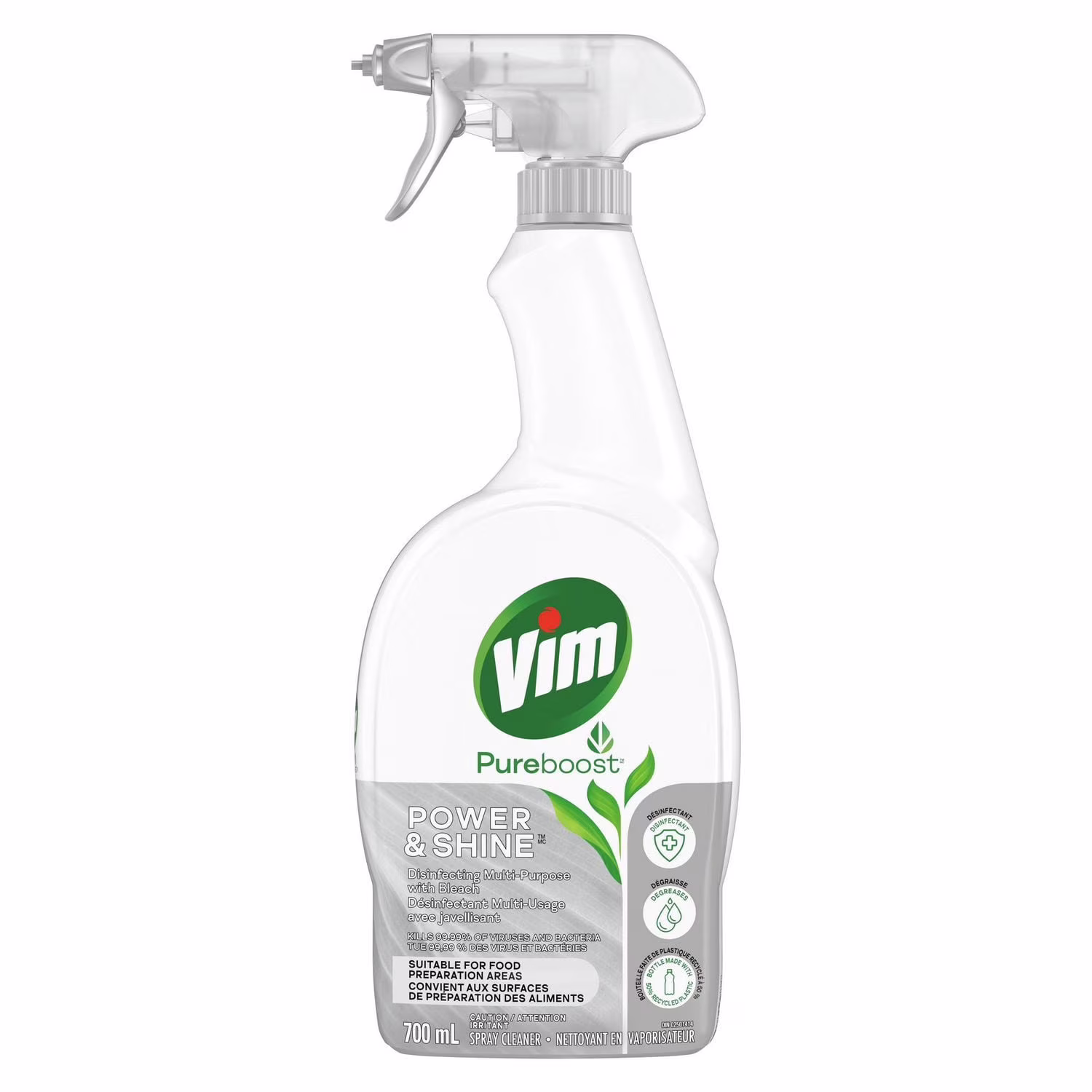 Vim pureboost vaporisateur tout-usage power & shine nettoyant en vaporisateur avec eau de javel.