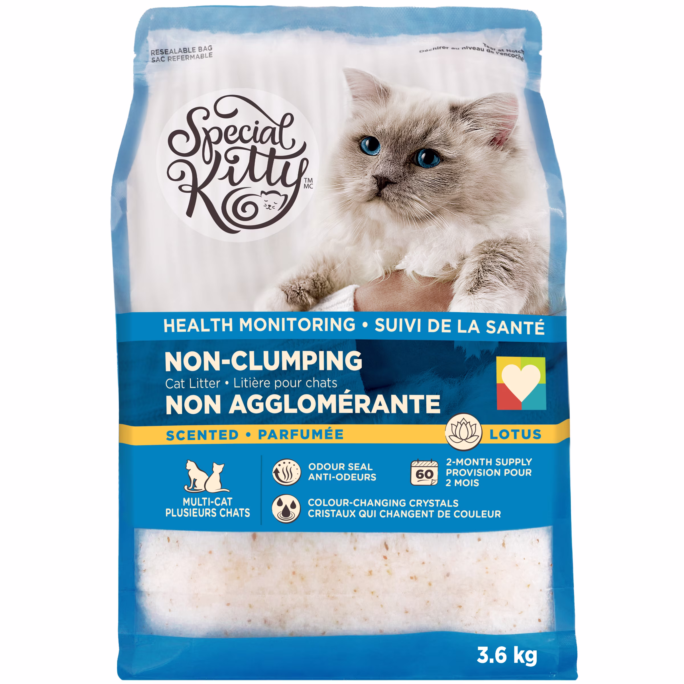Special kitty health monitoring non-clumping scented cat litter