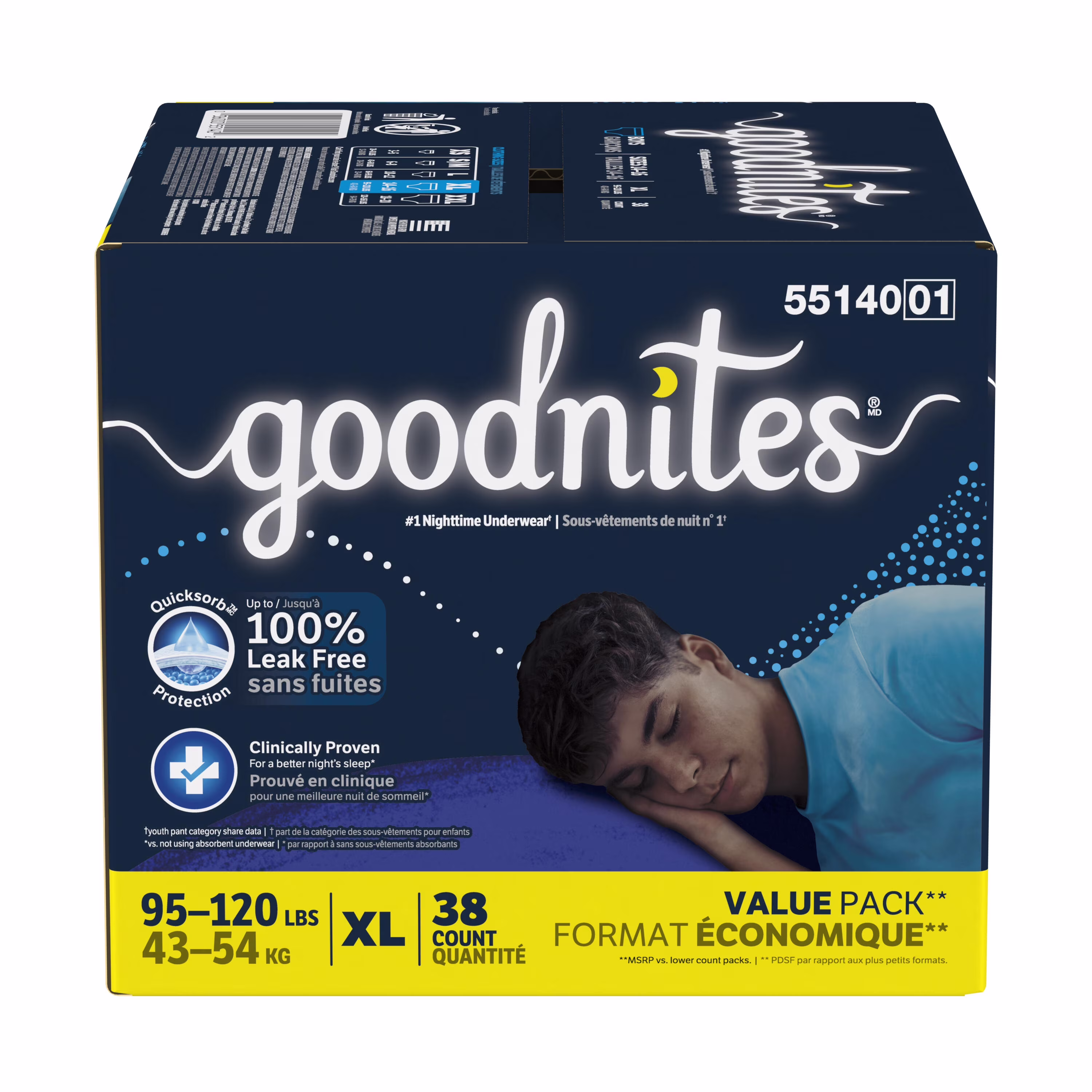 Sous-vêtements de nuit goodnites pour filles. xl 95 à ). 38 sous-vêtements