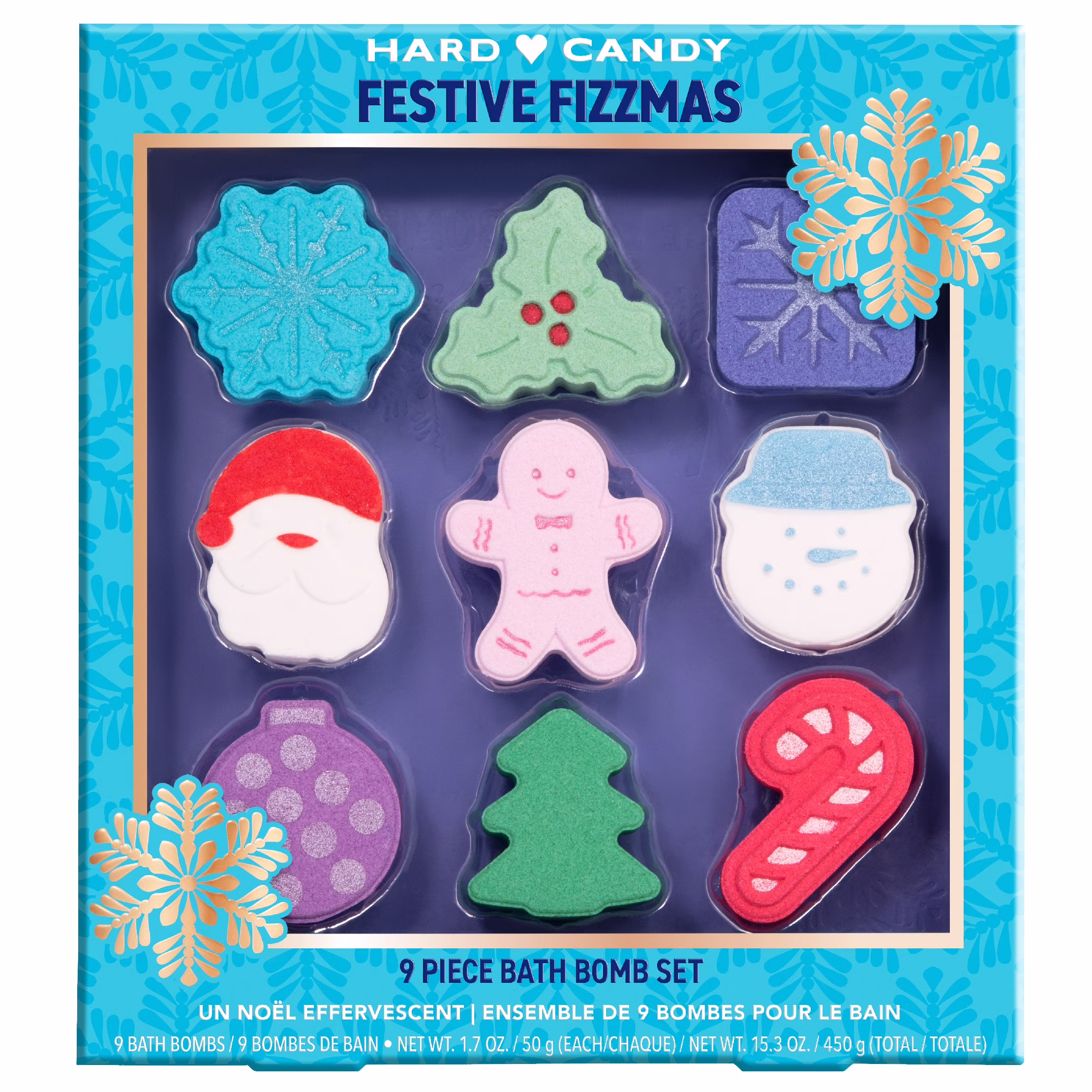 Hard candy coffret-cadeau de bombes de bain festive fizzmas  9 pièces