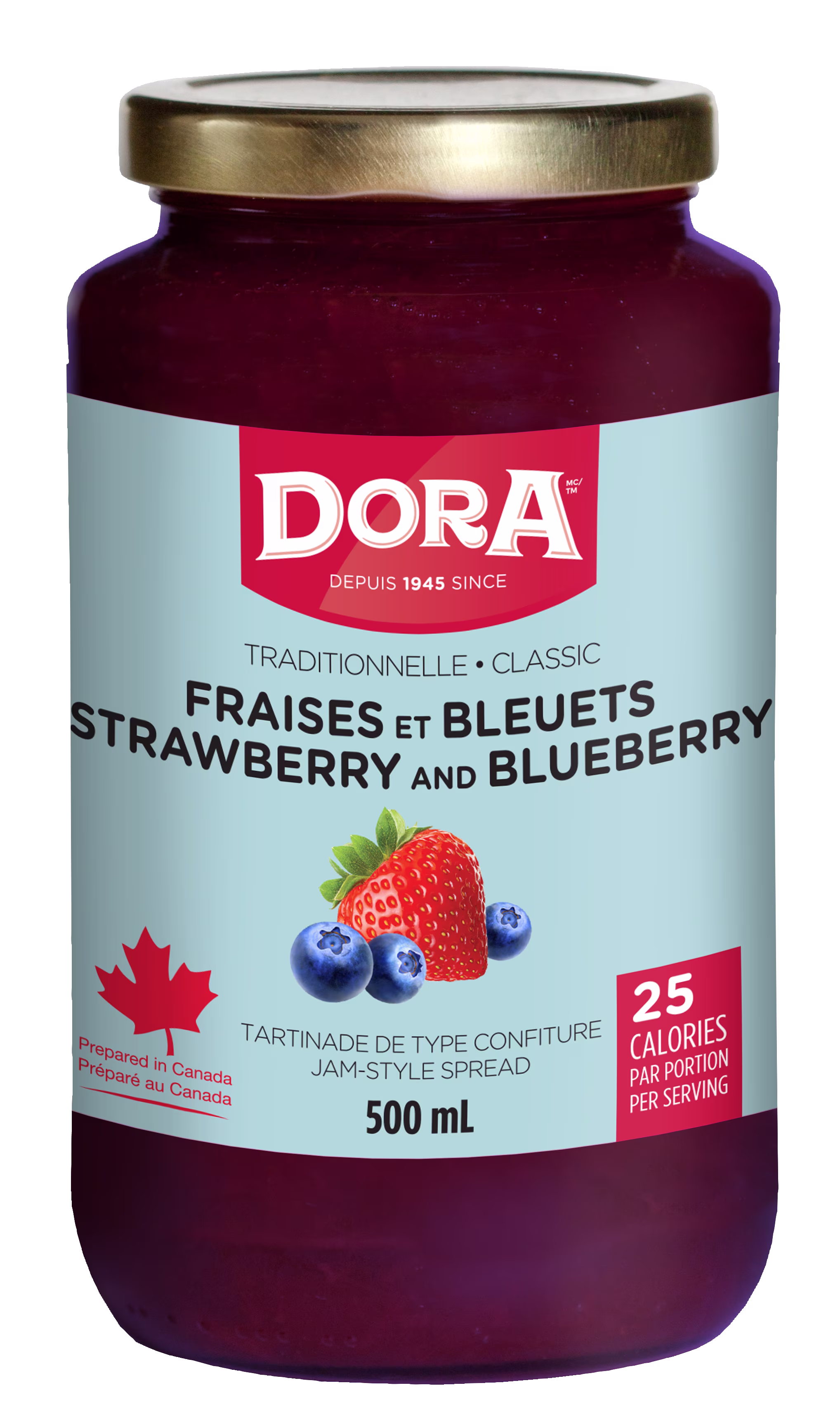 Tartinade légère de fraises et bleuets