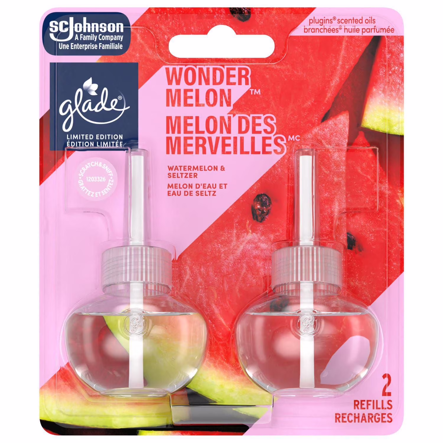 Glade branchées huile parfumée recharge. wonder melon